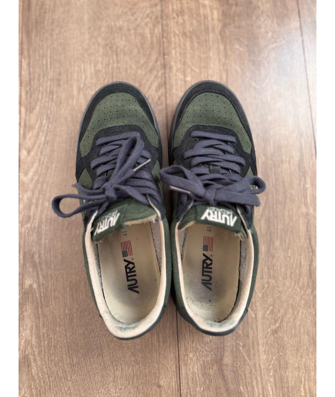 AUTRY Хаки замшевые низкие кроссовки / кеды, фото 3