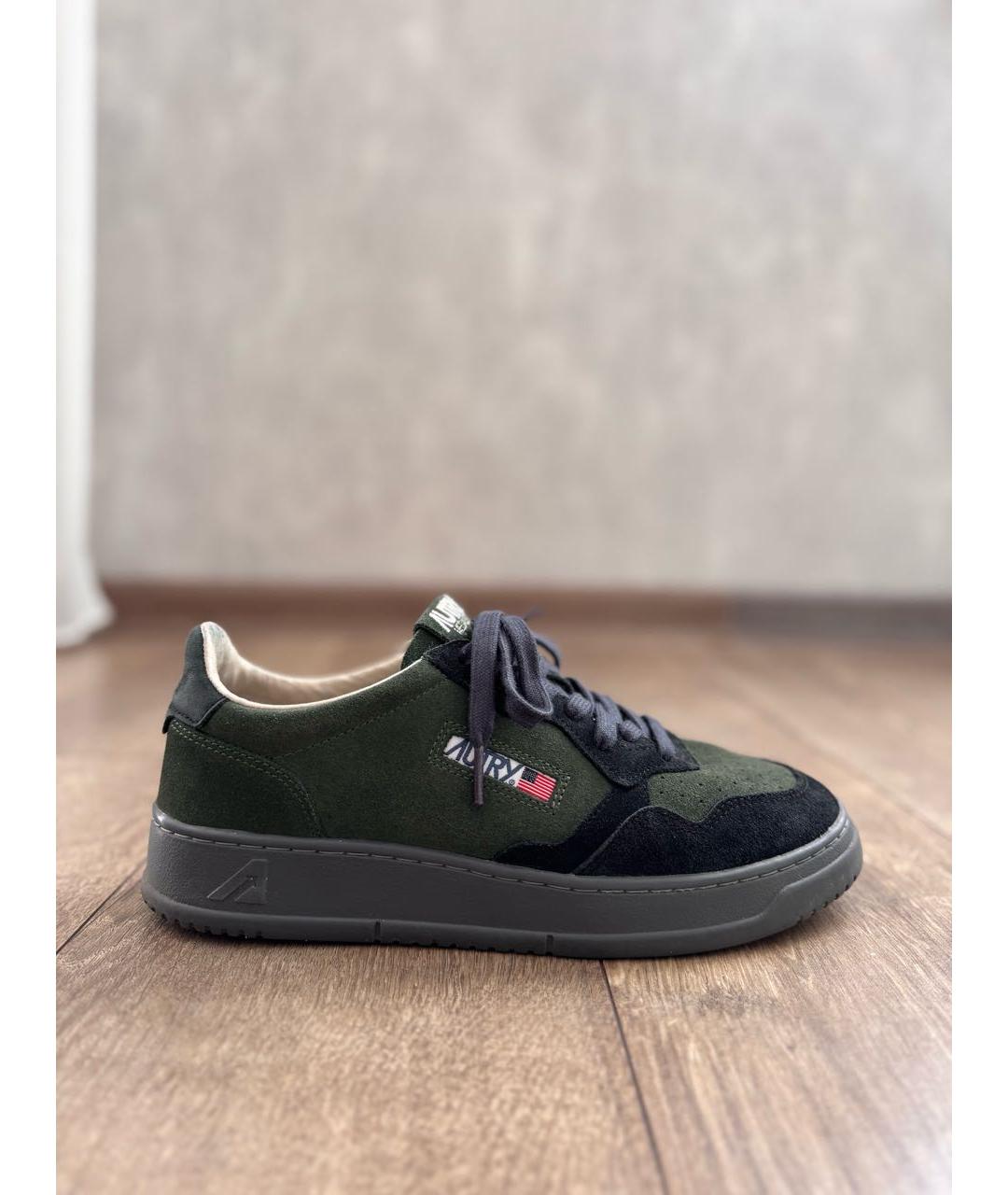 AUTRY Хаки замшевые низкие кроссовки / кеды, фото 5