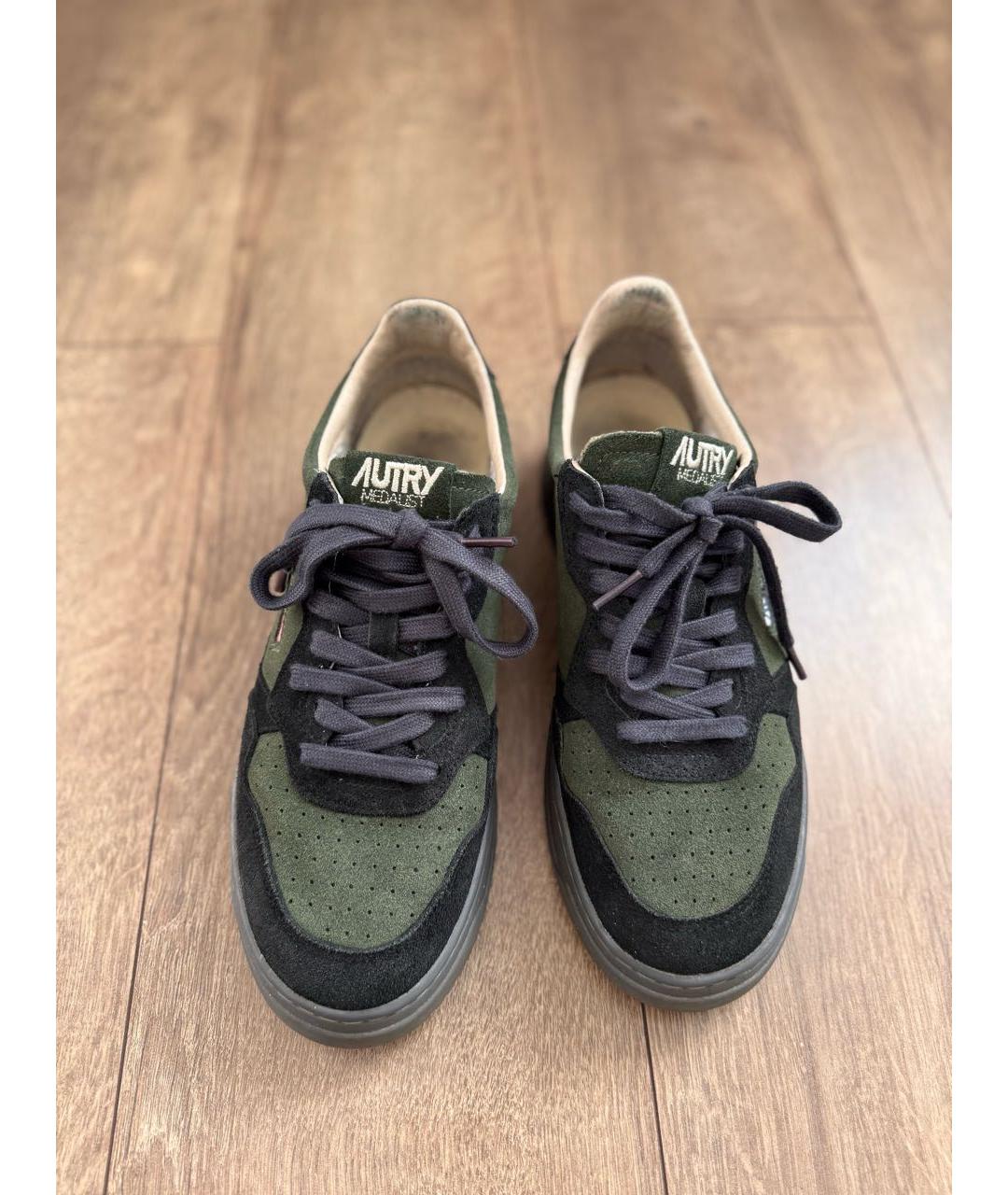 AUTRY Хаки замшевые низкие кроссовки / кеды, фото 2