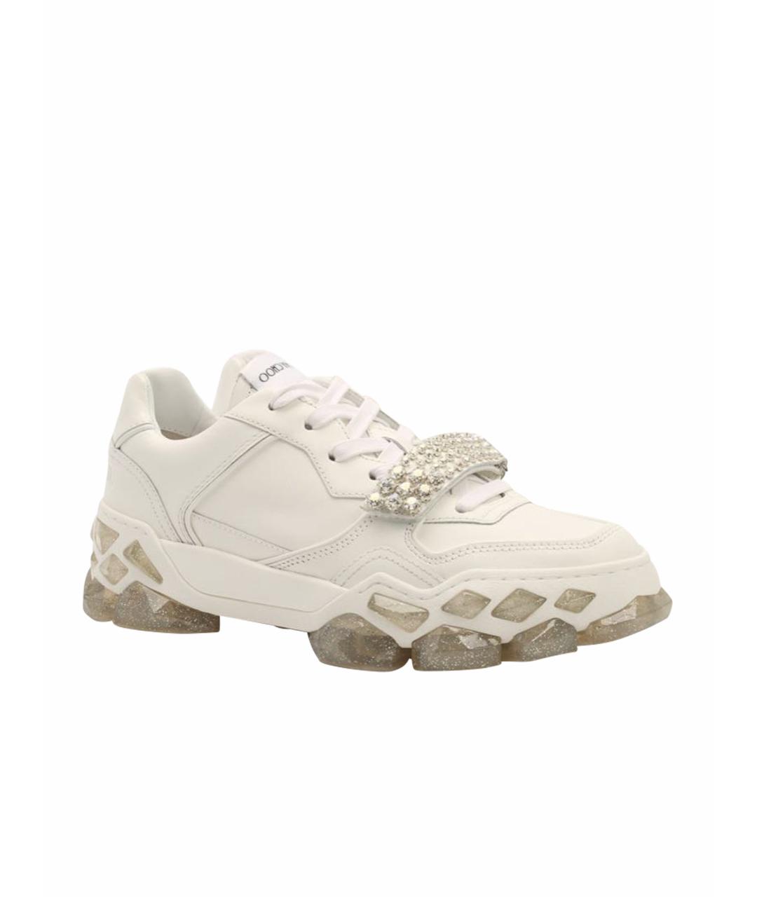 JIMMY CHOO Белые кожаные кроссовки, фото 1