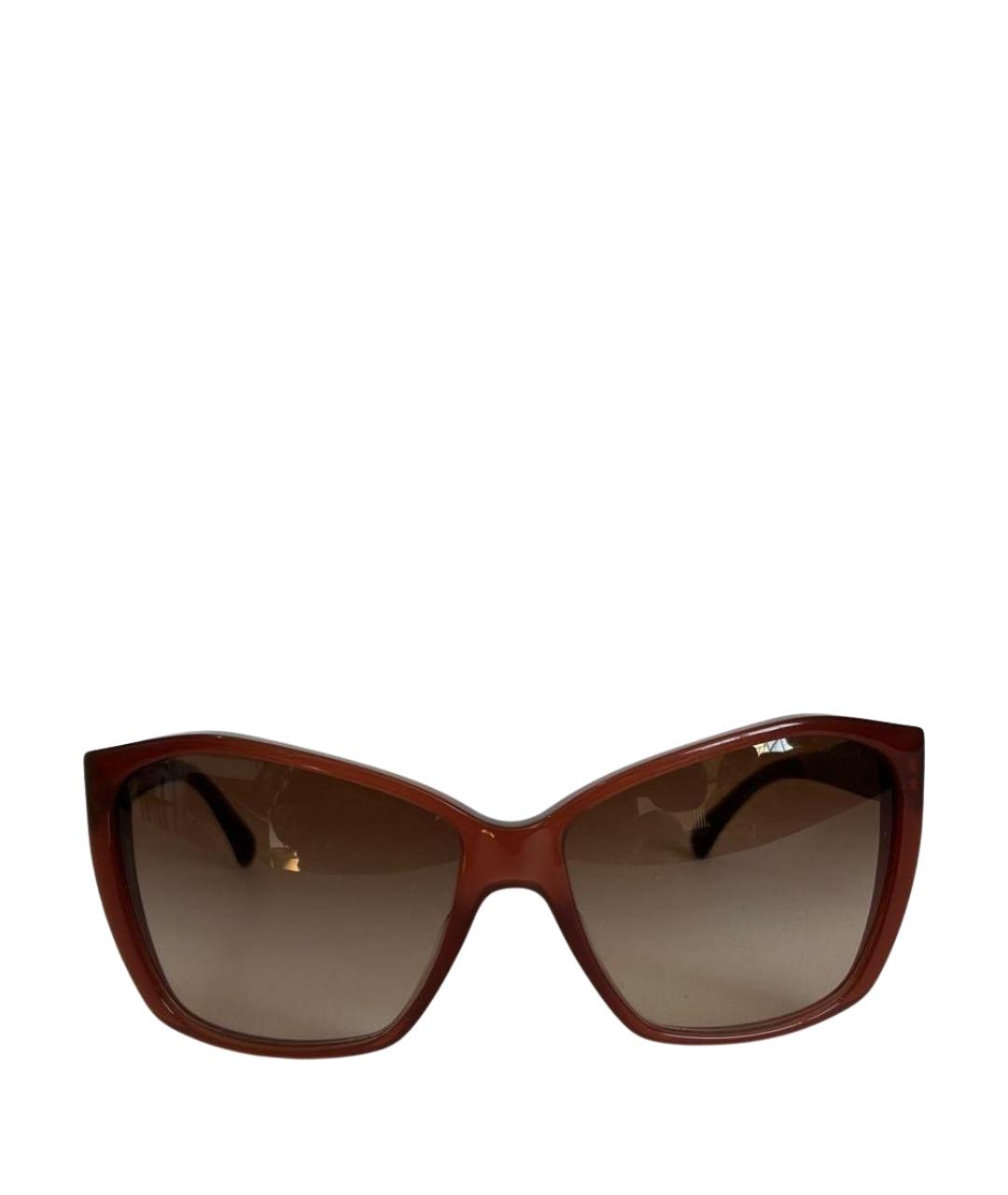 CHANEL Бордовые пластиковые солнцезащитные очки, фото 1