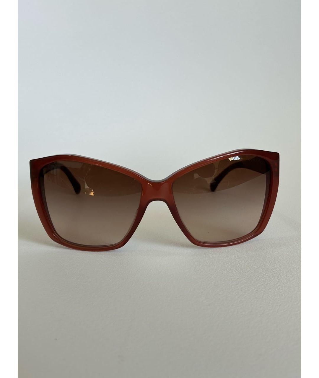 CHANEL Бордовые пластиковые солнцезащитные очки, фото 7