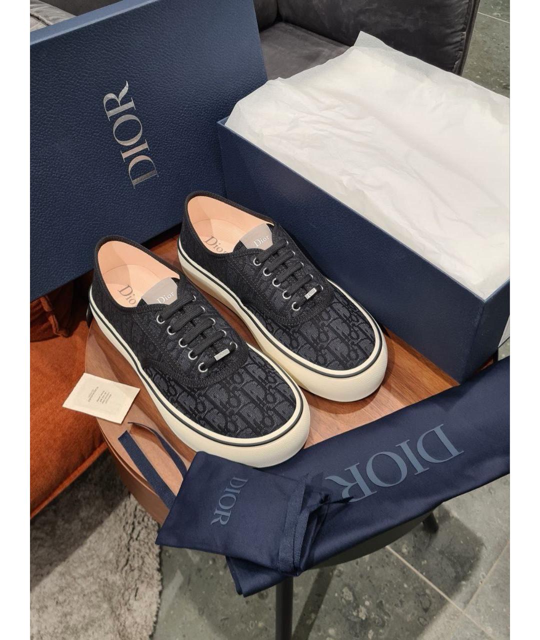 CHRISTIAN DIOR Черные текстильные низкие кроссовки / кеды, фото 2