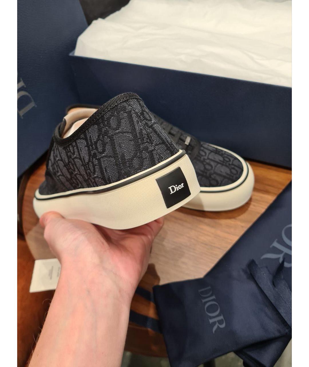 CHRISTIAN DIOR Черные текстильные низкие кроссовки / кеды, фото 6