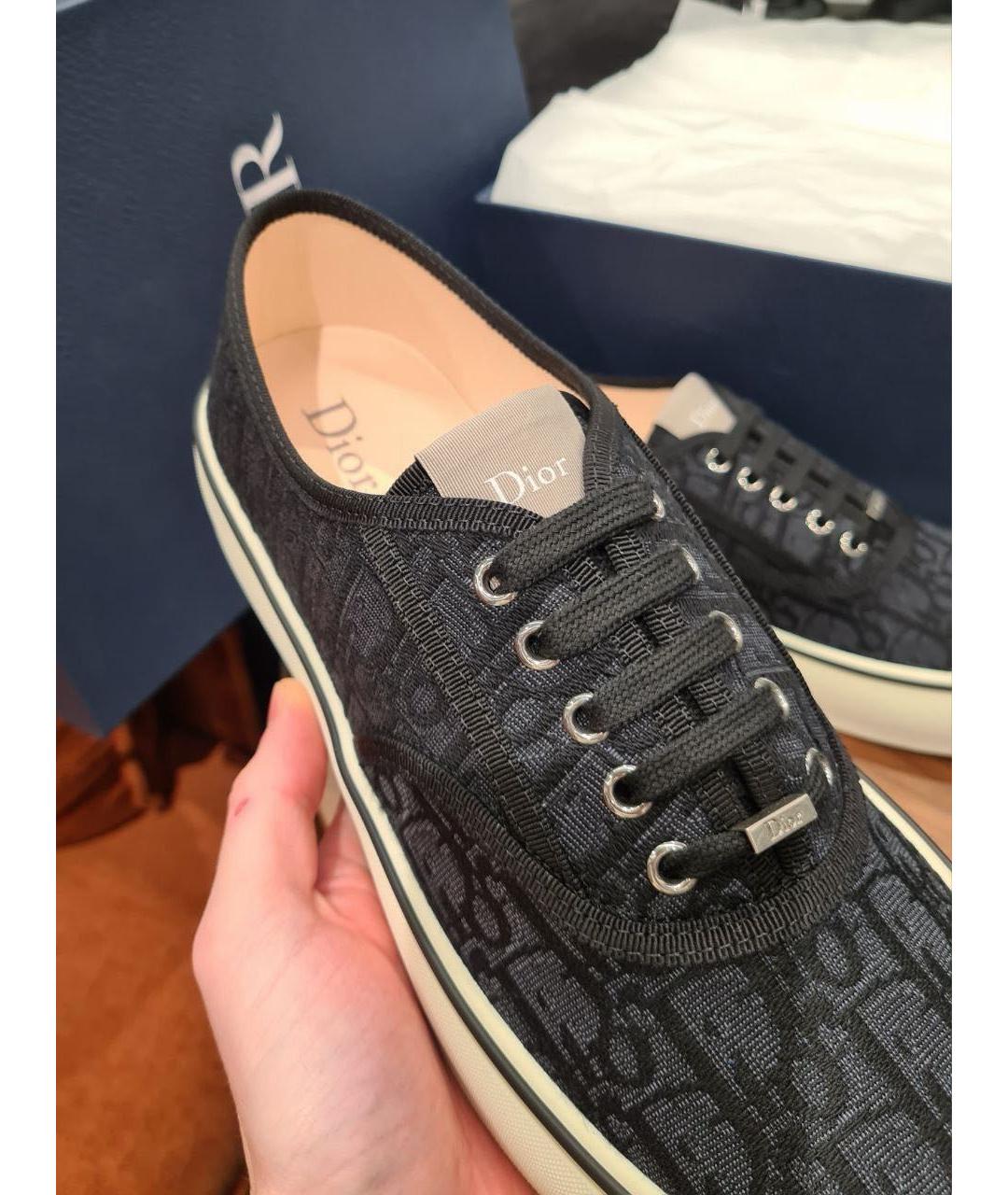 CHRISTIAN DIOR Черные текстильные низкие кроссовки / кеды, фото 5