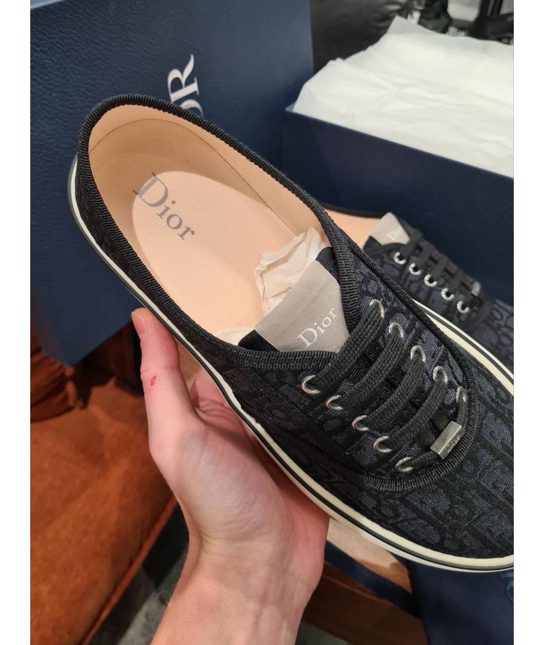 CHRISTIAN DIOR Черные текстильные низкие кроссовки / кеды, фото 8