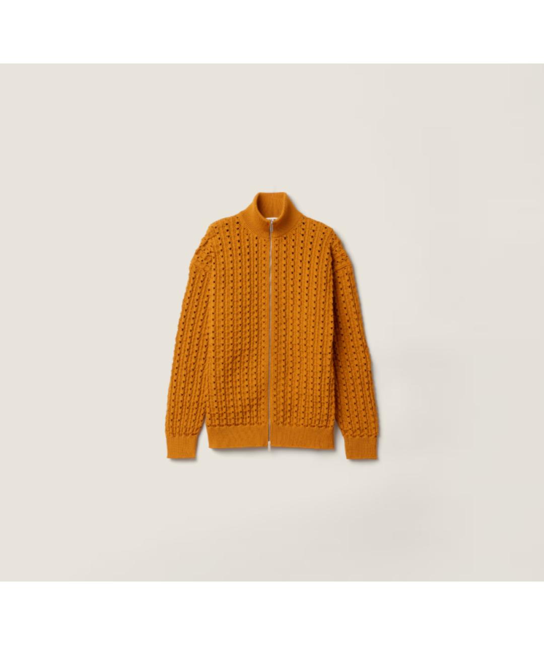 MIU MIU Оранжевый полиамидовый кардиган, фото 8