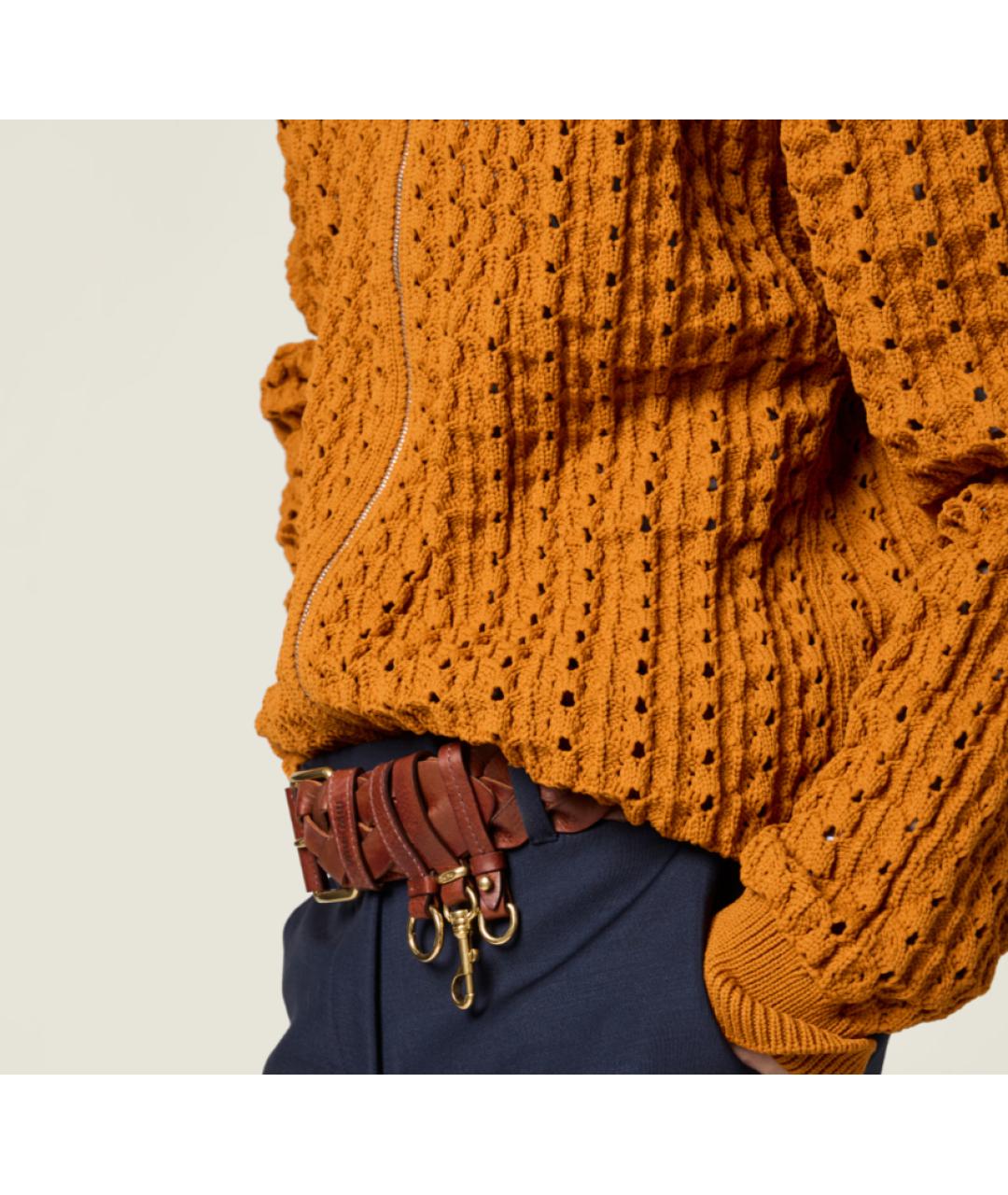 MIU MIU Оранжевый полиамидовый кардиган, фото 4