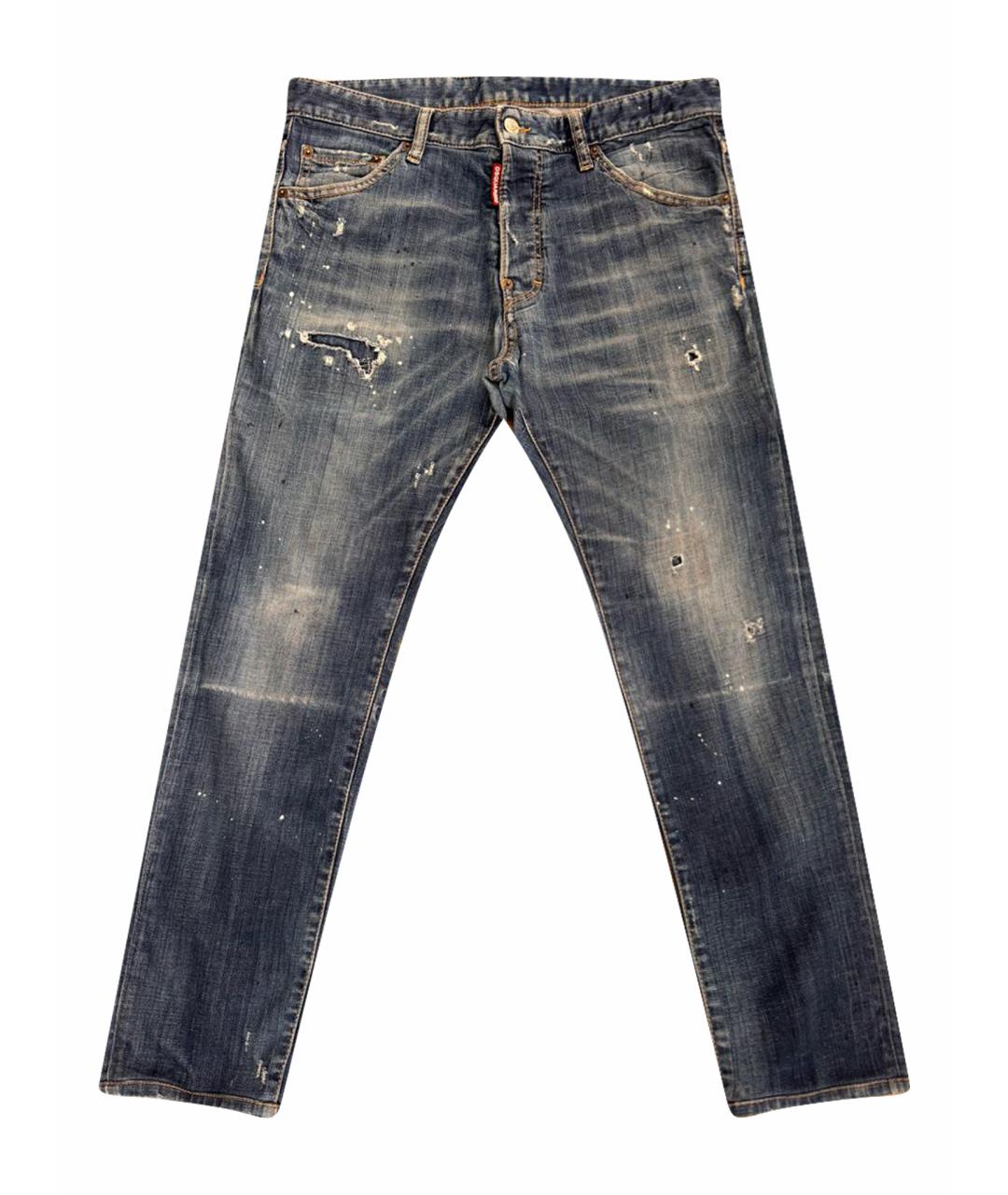 DSQUARED2 Синие хлопковые прямые джинсы, фото 1