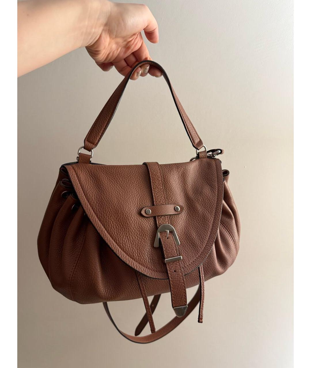 COCCINELLE Коричневая кожаная сумка через плечо, фото 8