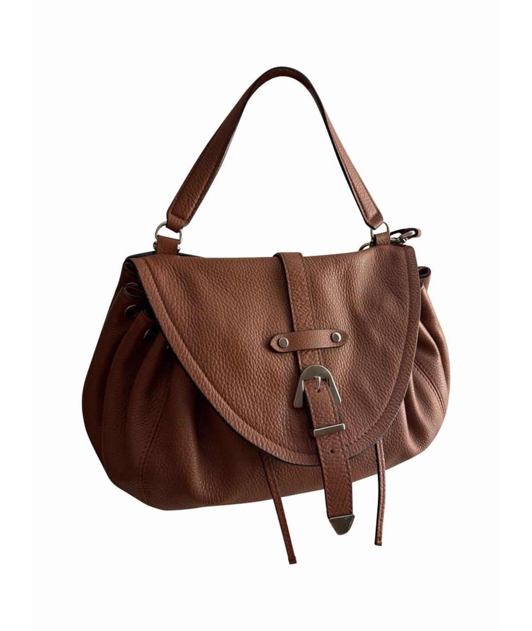 COCCINELLE Коричневая кожаная сумка через плечо, фото 1