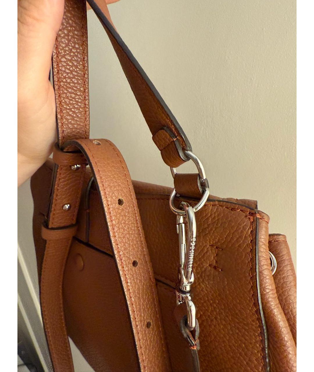 COCCINELLE Коричневая кожаная сумка через плечо, фото 6