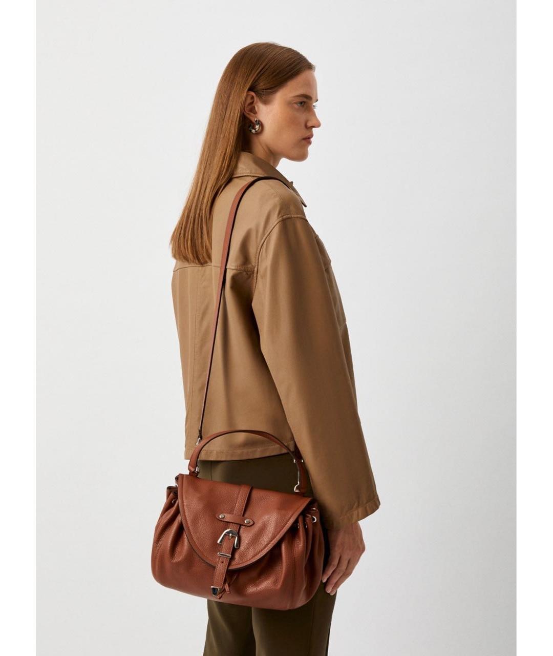 COCCINELLE Коричневая кожаная сумка через плечо, фото 2