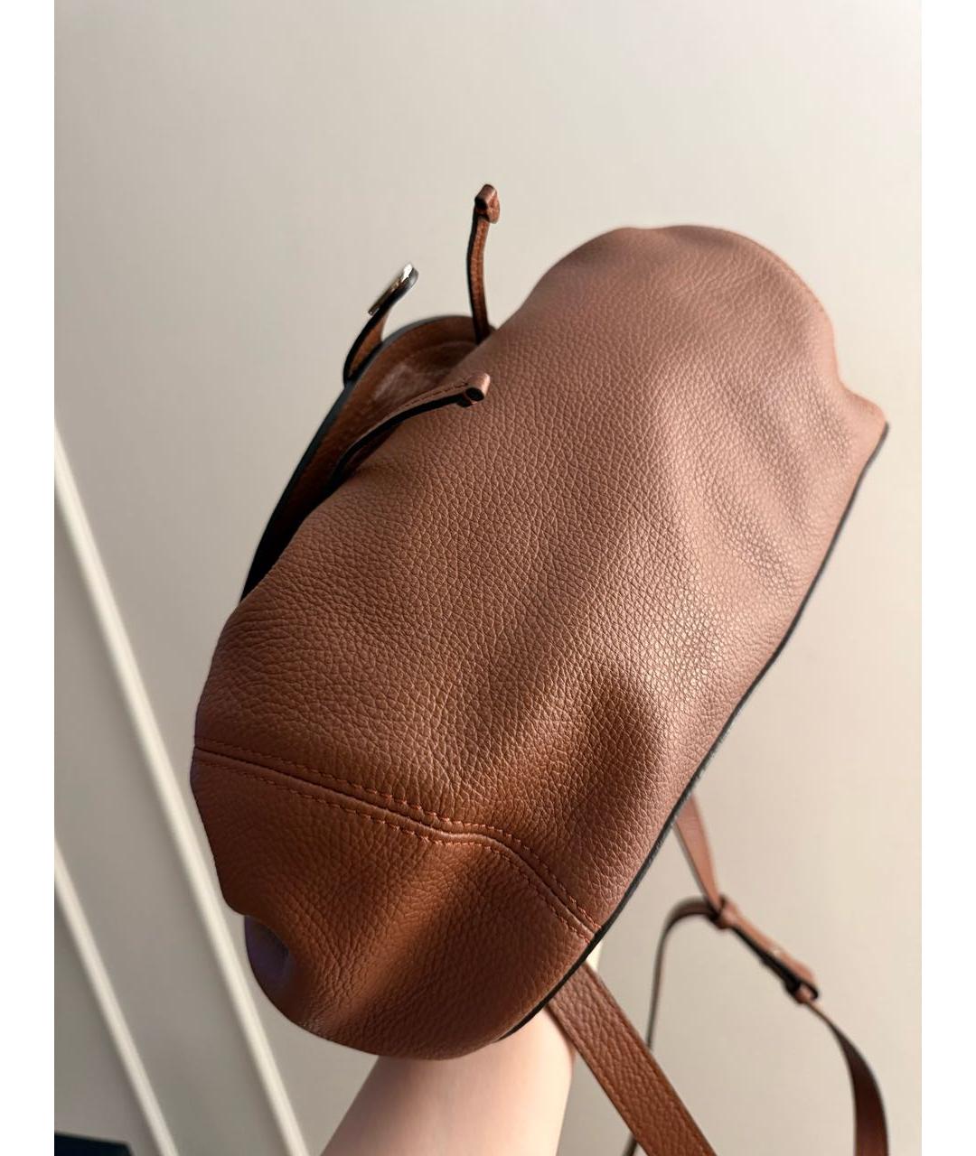 COCCINELLE Коричневая кожаная сумка через плечо, фото 5