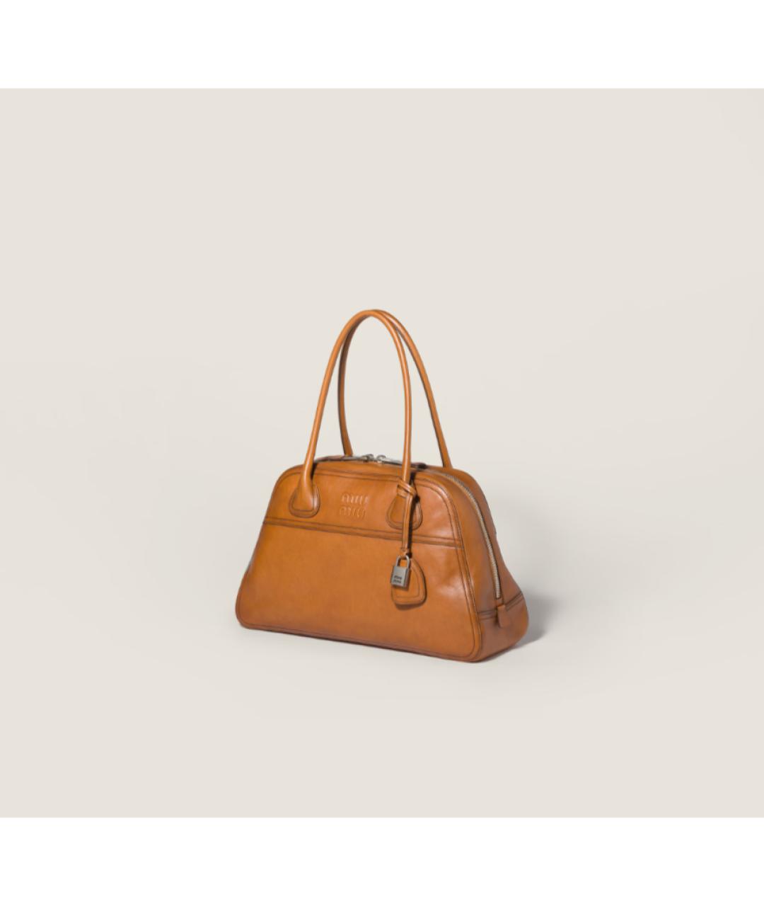 MIU MIU Коричневая кожаная сумка через плечо, фото 2