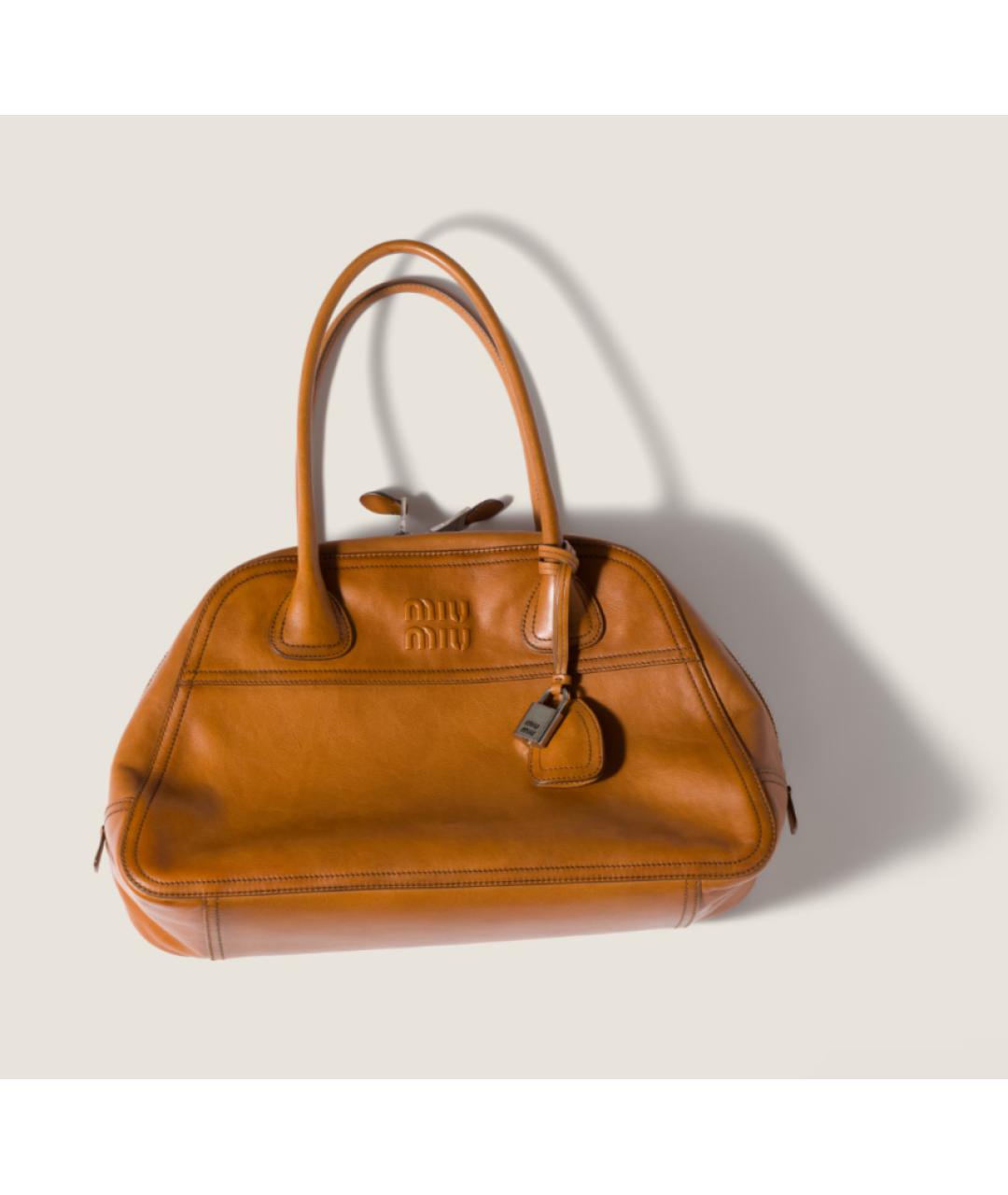 MIU MIU Коричневая кожаная сумка через плечо, фото 5