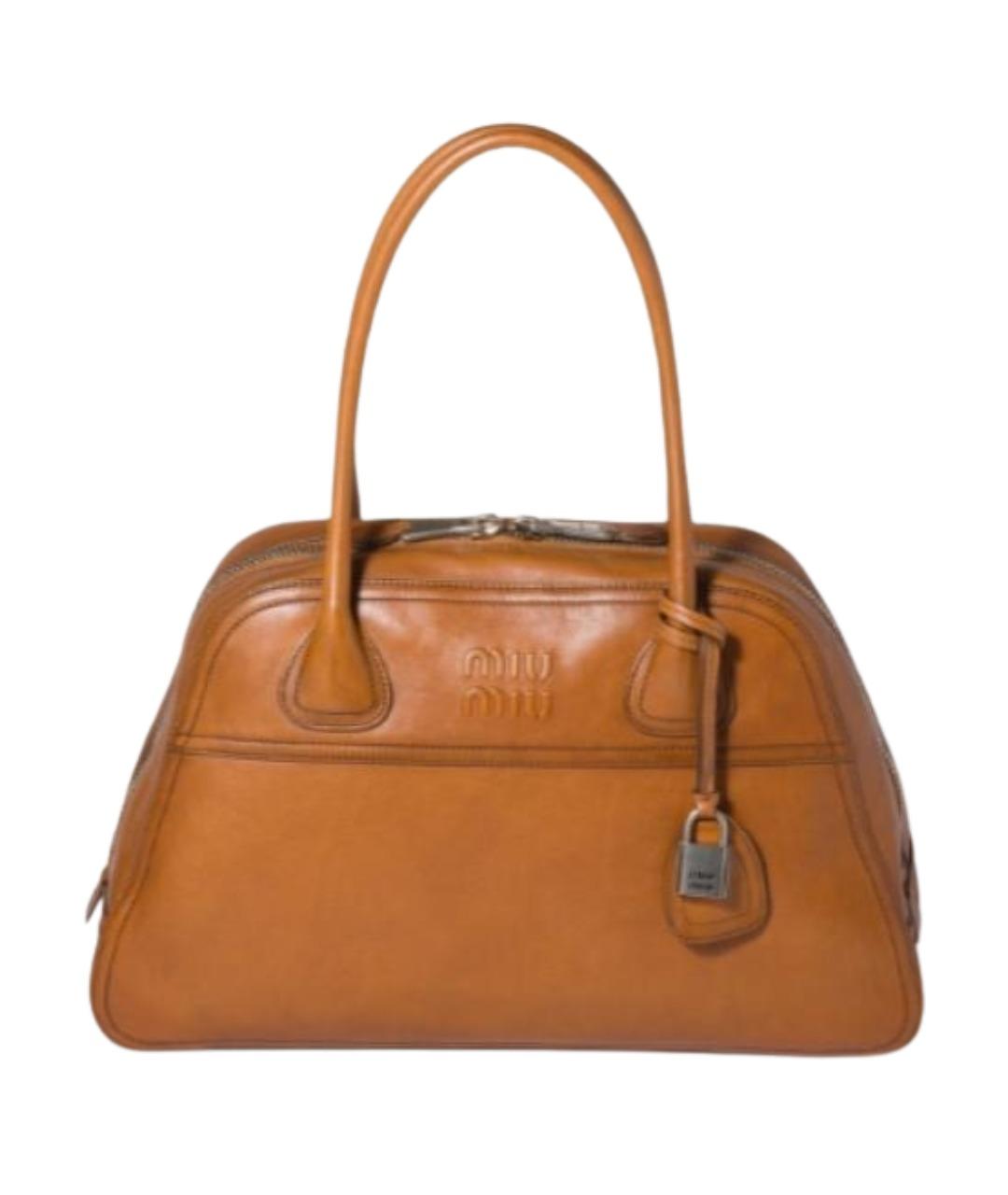 MIU MIU Коричневая кожаная сумка через плечо, фото 1