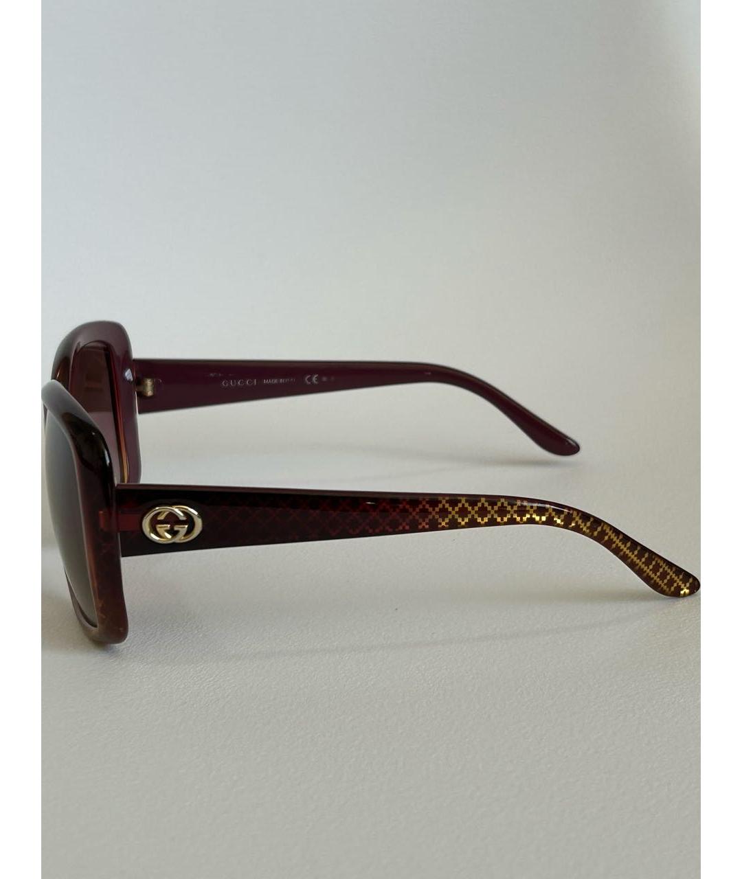 GUCCI Коричневые пластиковые солнцезащитные очки, фото 3