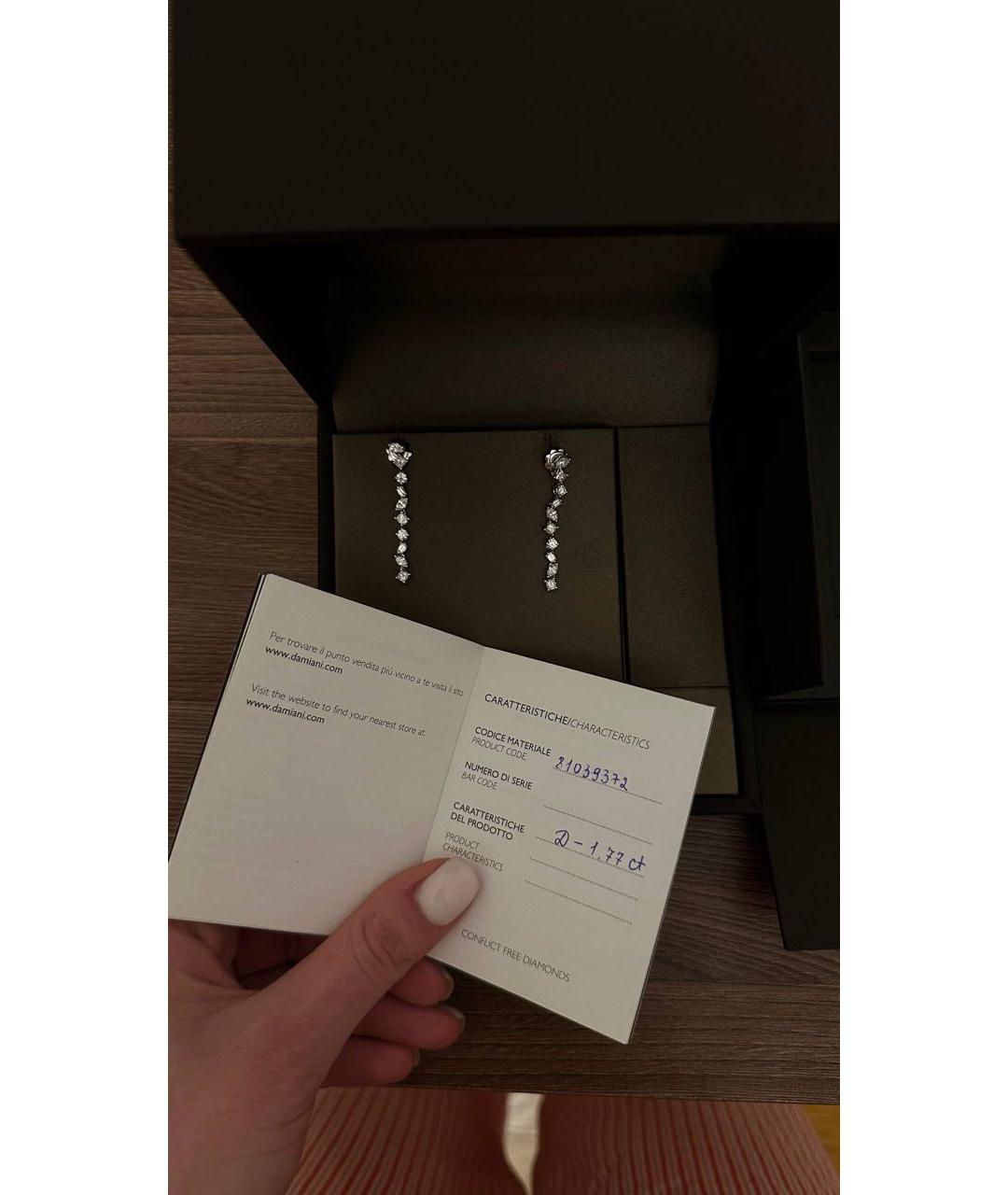 DAMIANI Серебряные серьги из белого золота, фото 2