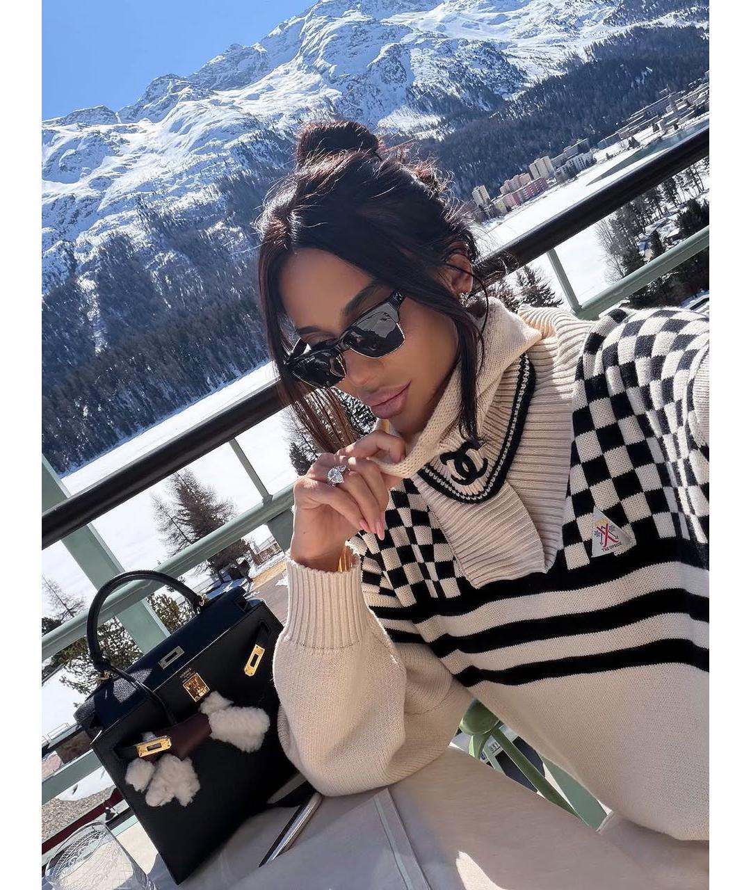 CHANEL Антрацитовые пластиковые солнцезащитные очки, фото 7