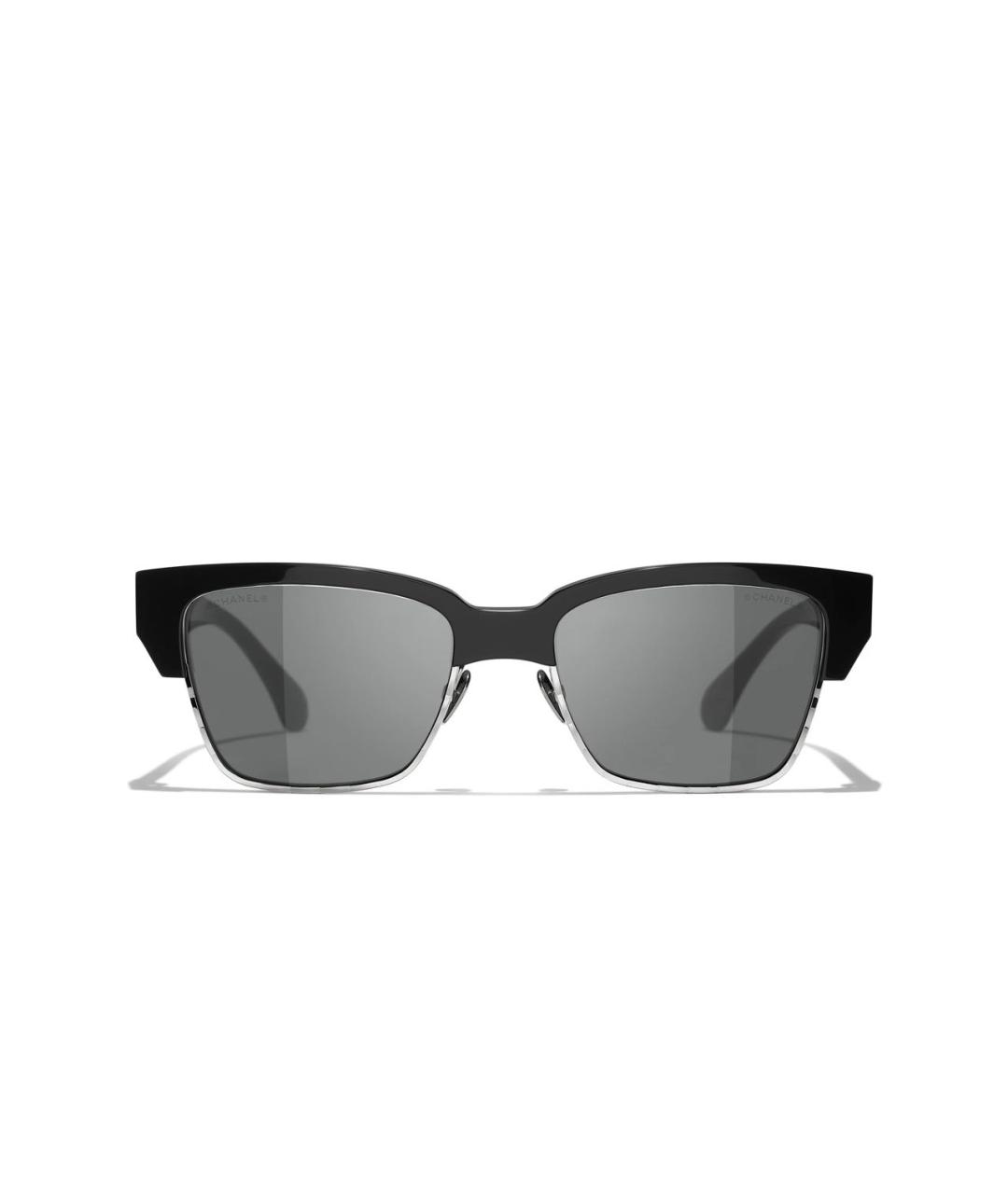 CHANEL Антрацитовые пластиковые солнцезащитные очки, фото 2