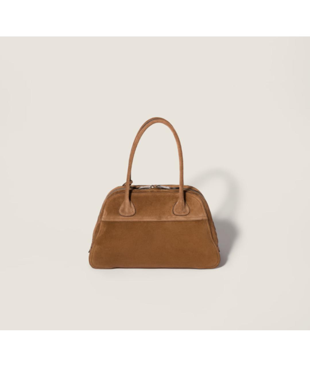 MIU MIU Коричневая замшевая сумка через плечо, фото 3