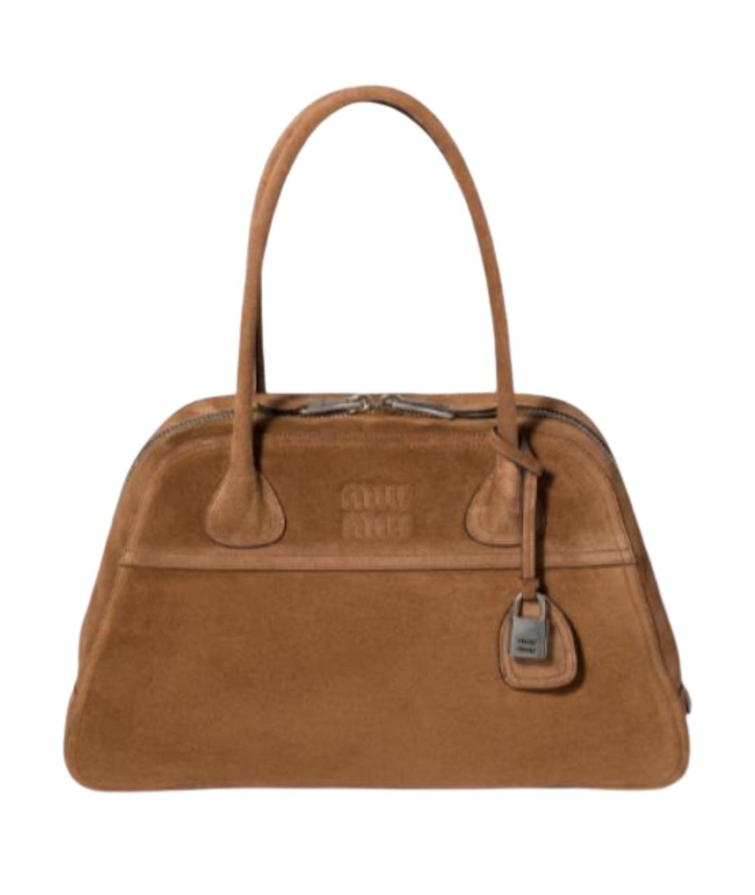 MIU MIU Коричневая замшевая сумка через плечо, фото 1