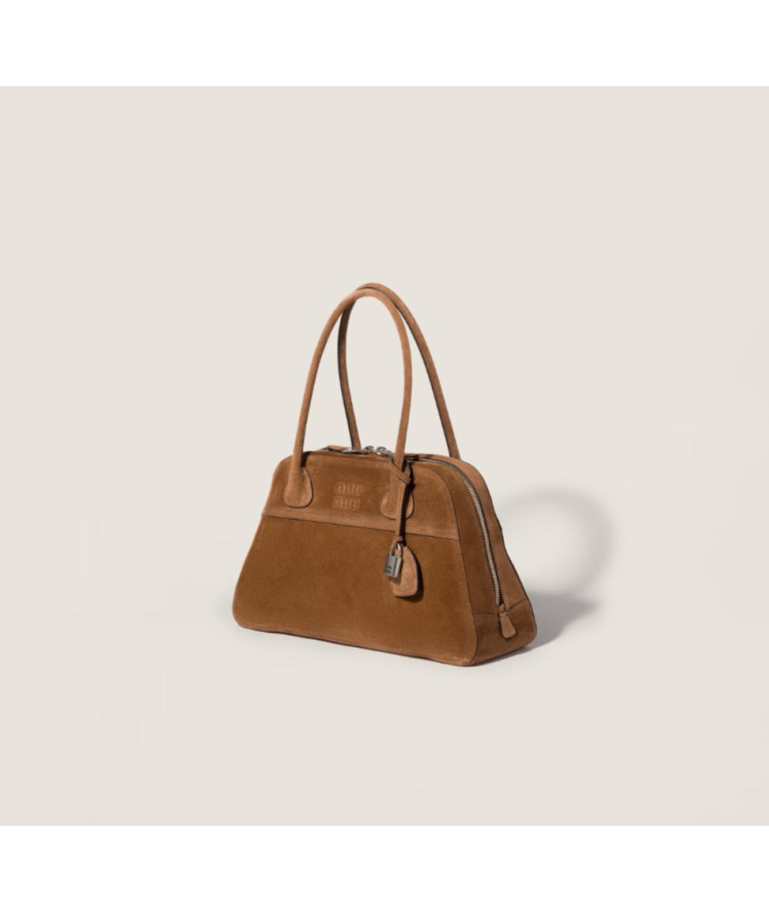 MIU MIU Коричневая замшевая сумка через плечо, фото 2