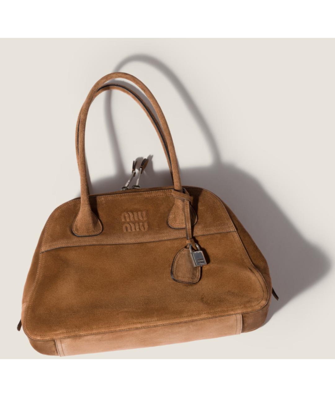 MIU MIU Коричневая замшевая сумка через плечо, фото 5