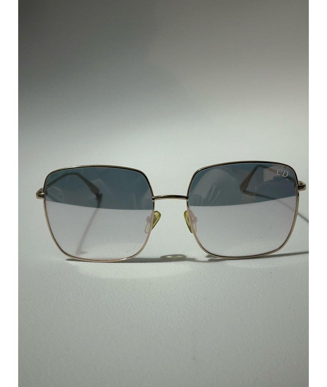 CHRISTIAN DIOR Золотые металлические солнцезащитные очки, фото 8