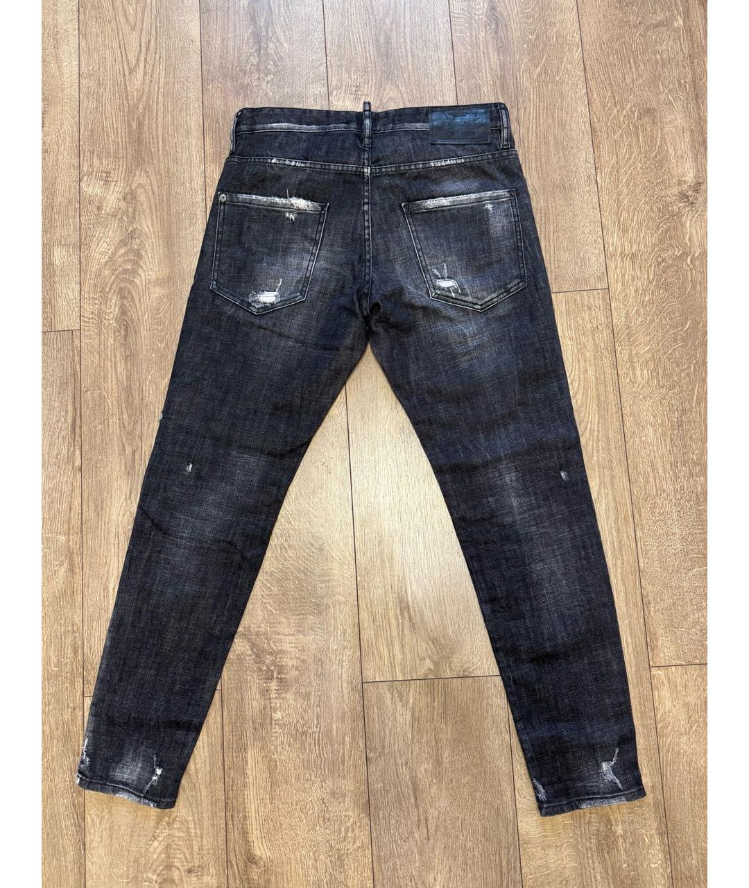 DSQUARED2 Антрацитовые хлопковые джинсы слим, фото 2