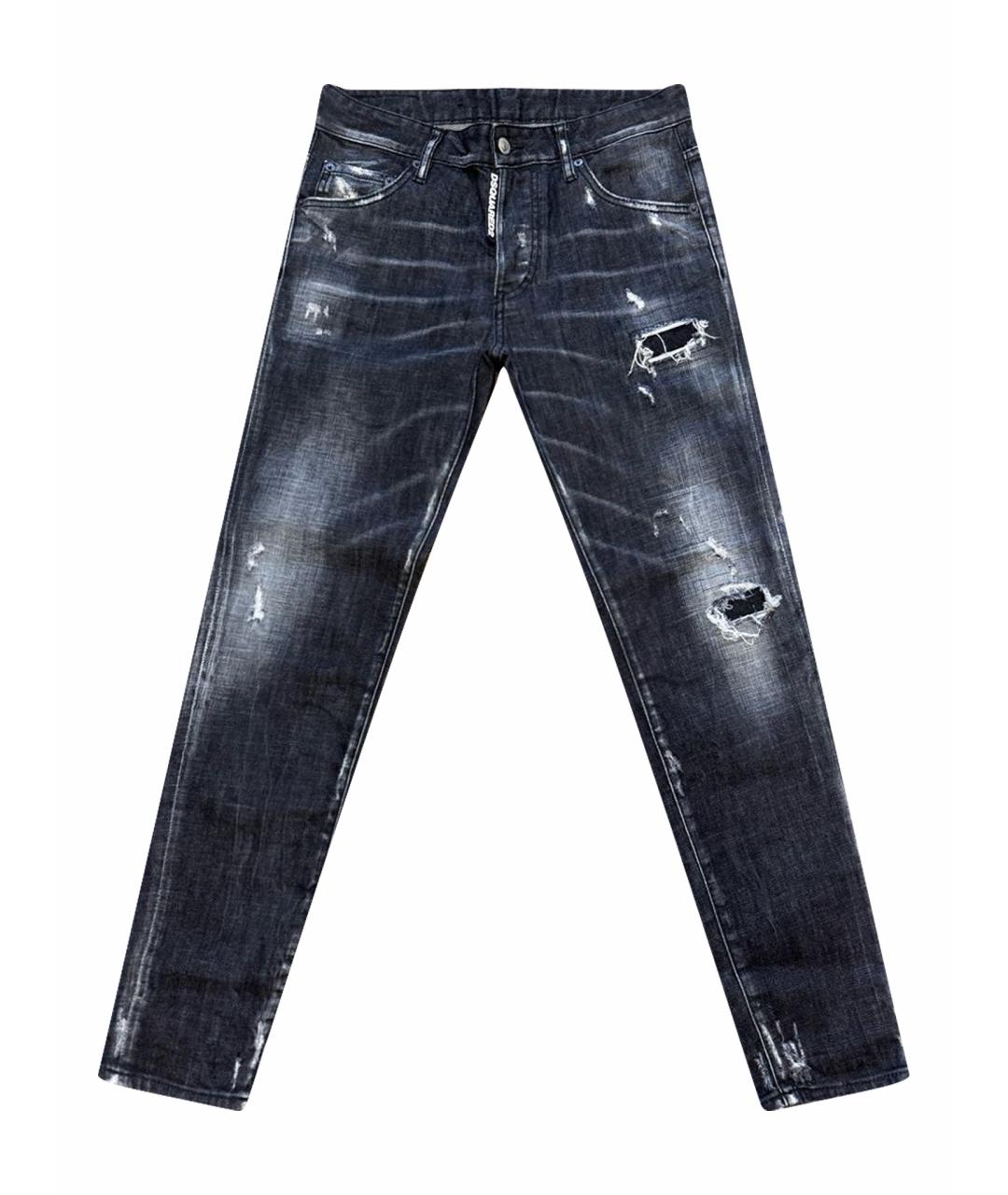 DSQUARED2 Антрацитовые хлопковые джинсы слим, фото 1