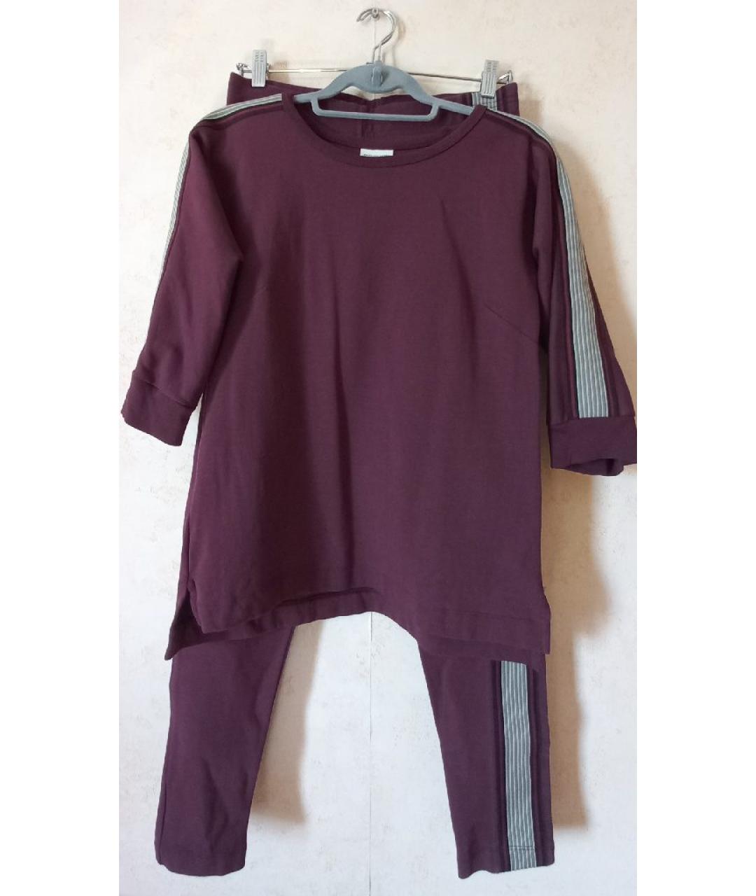 DRIES VAN NOTEN Бордовый хлопковый костюм с брюками, фото 3