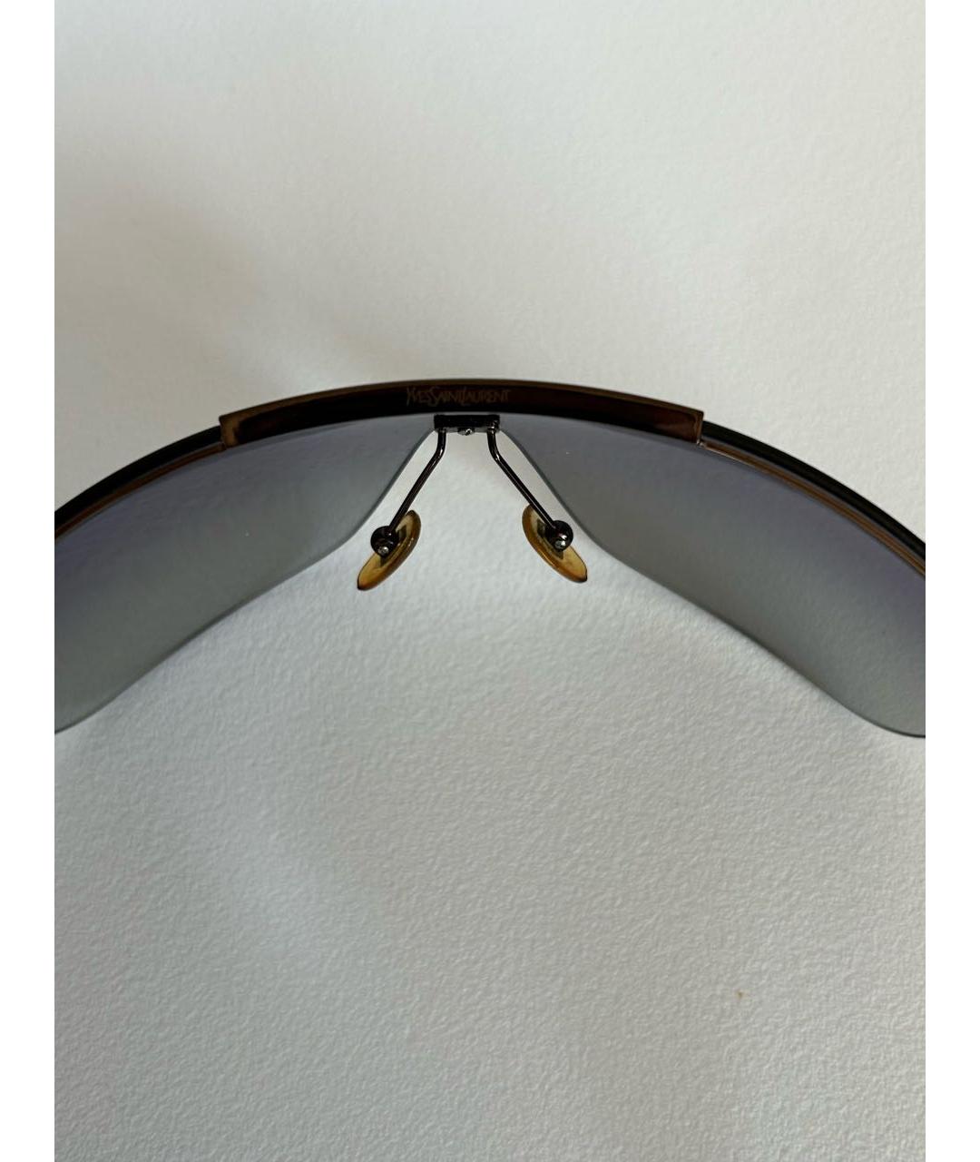 YVES SAINT LAURENT BEAUTY Черные металлические солнцезащитные очки, фото 4