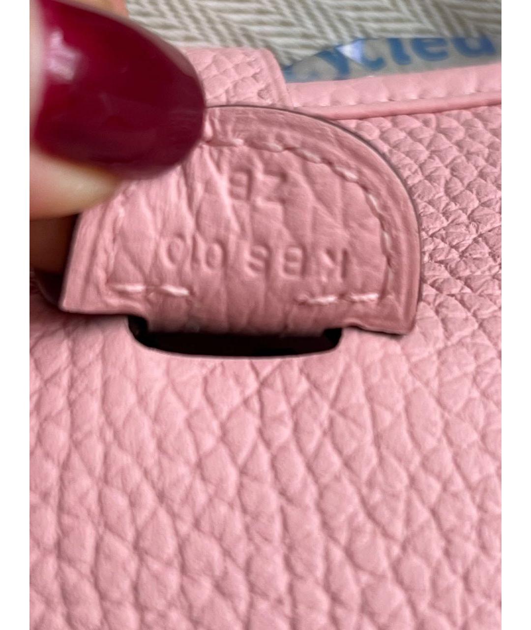 HERMES Розовая кожаная сумка через плечо, фото 3