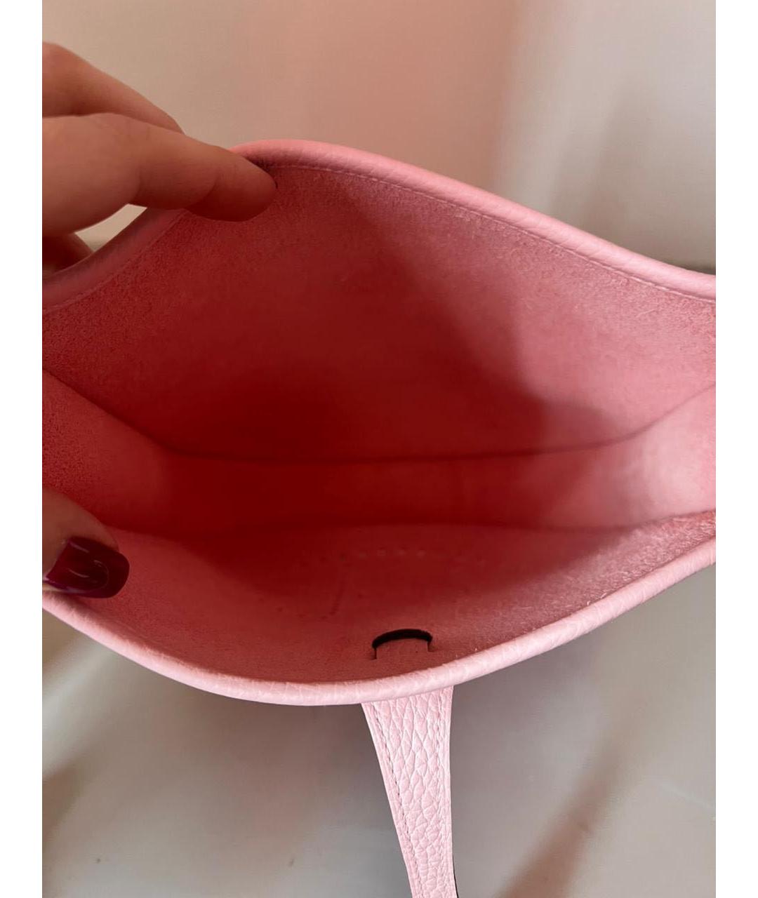 HERMES Розовая кожаная сумка через плечо, фото 5