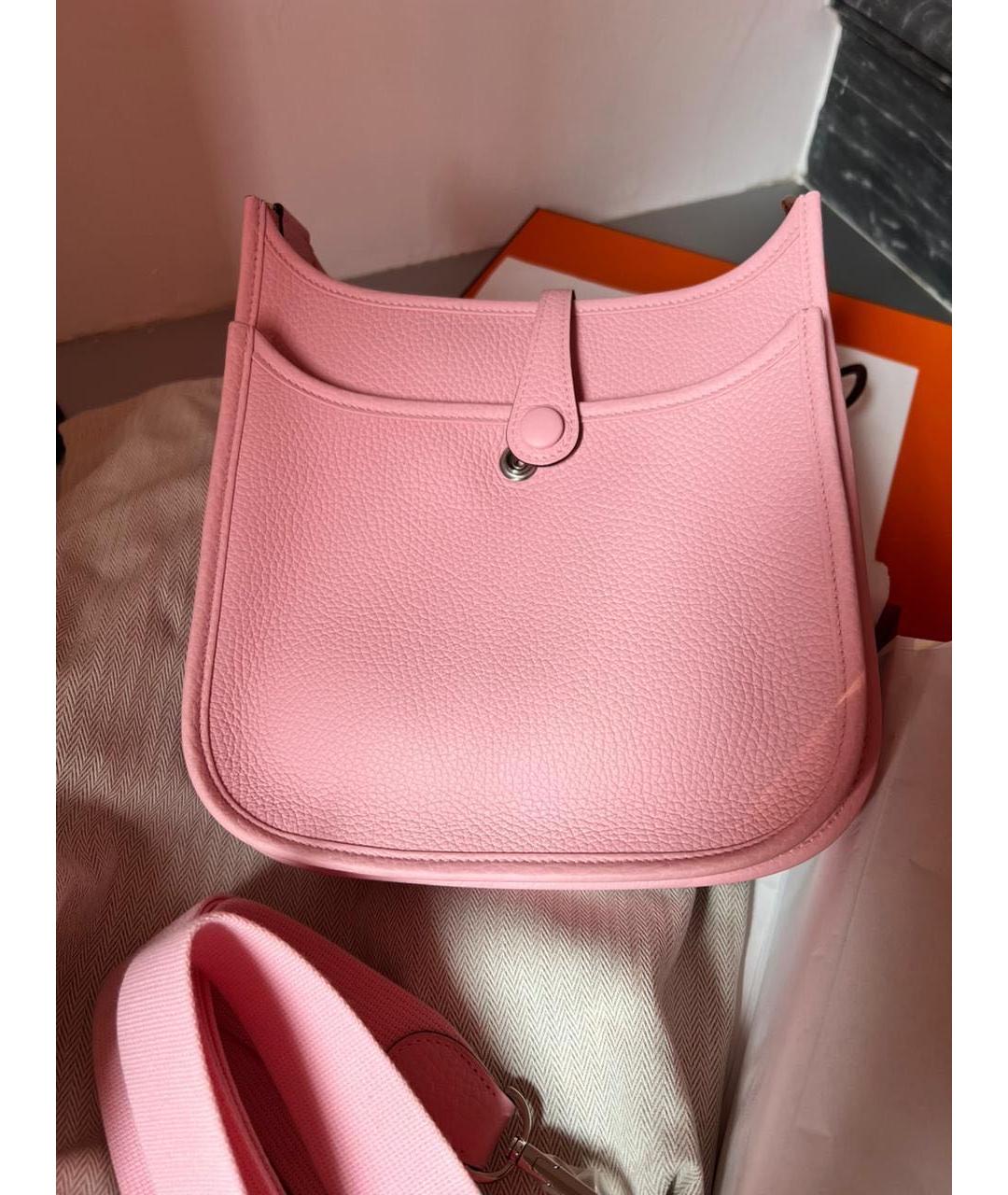 HERMES Розовая кожаная сумка через плечо, фото 4