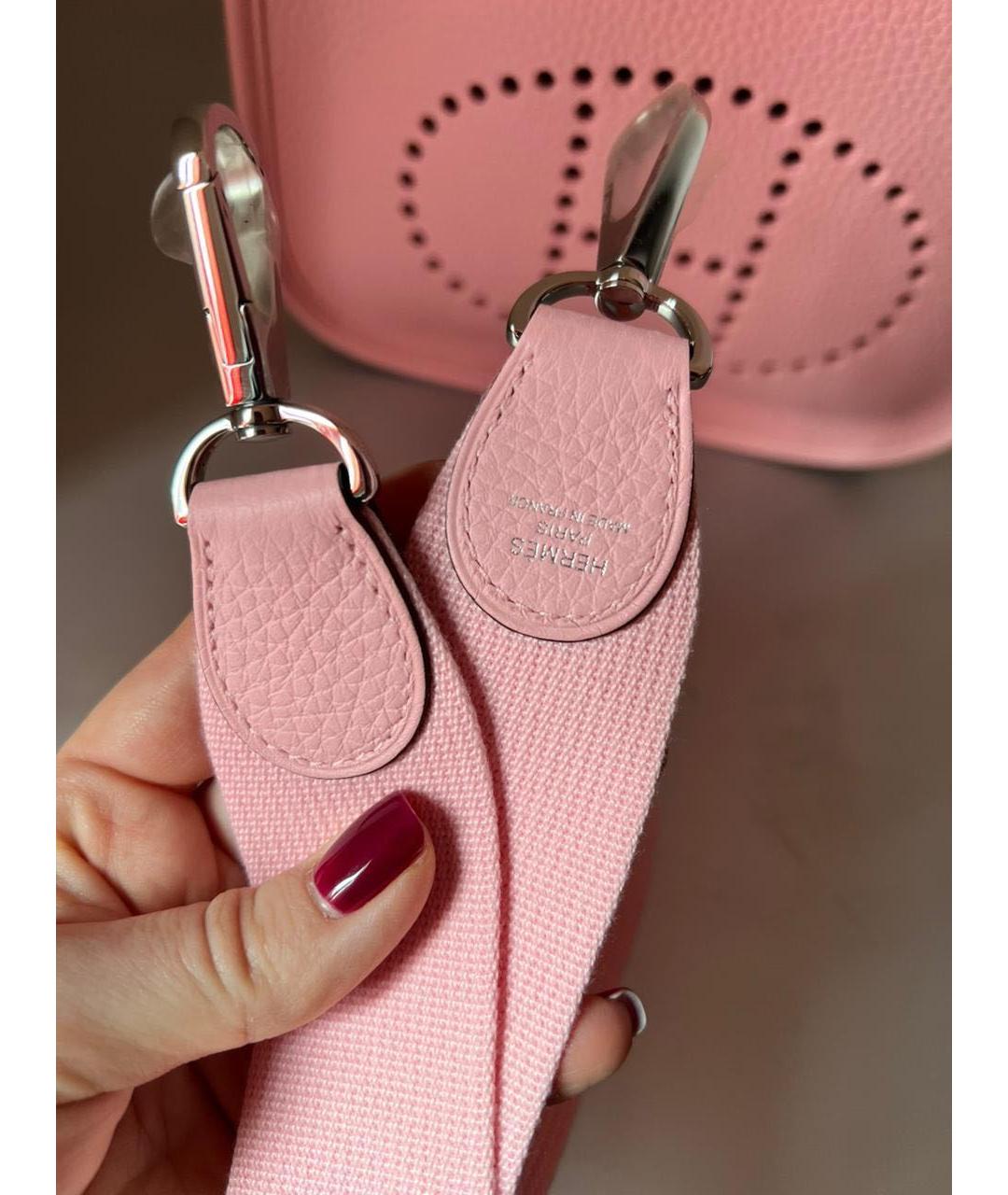 HERMES Розовая кожаная сумка через плечо, фото 6