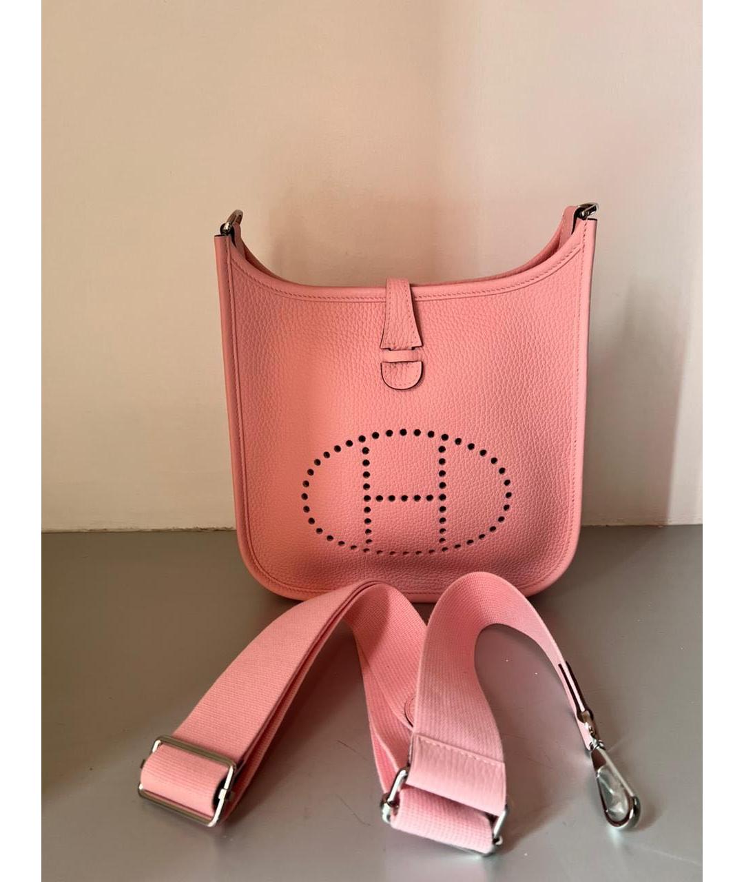 HERMES Розовая кожаная сумка через плечо, фото 2
