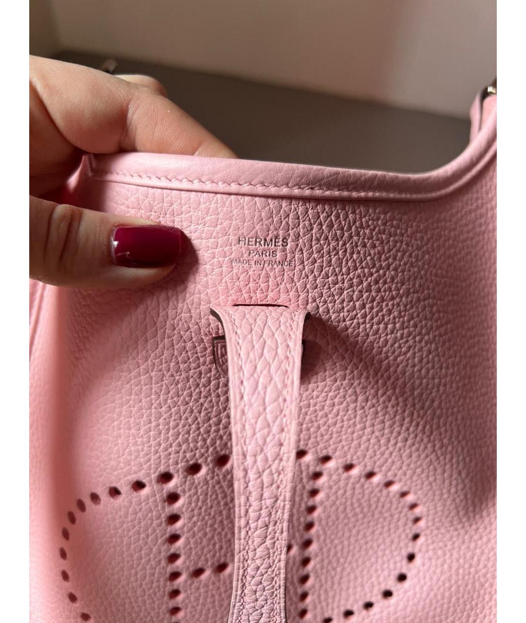 HERMES Розовая кожаная сумка через плечо, фото 7