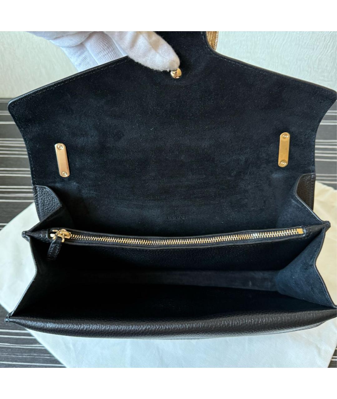 GUCCI Черная кожаная сумка через плечо, фото 7