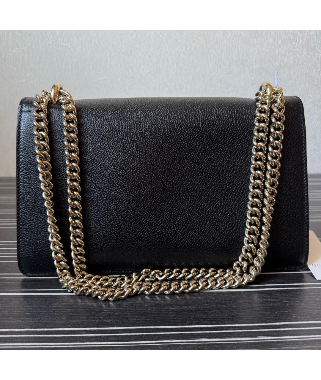 GUCCI Черная кожаная сумка через плечо, фото 3