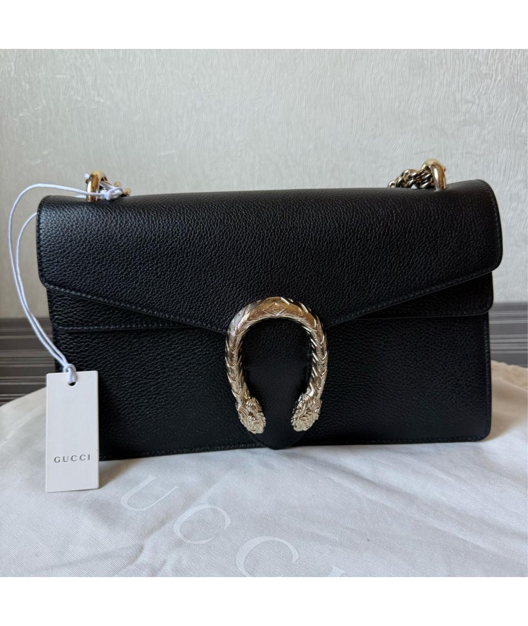 GUCCI Черная кожаная сумка через плечо, фото 5