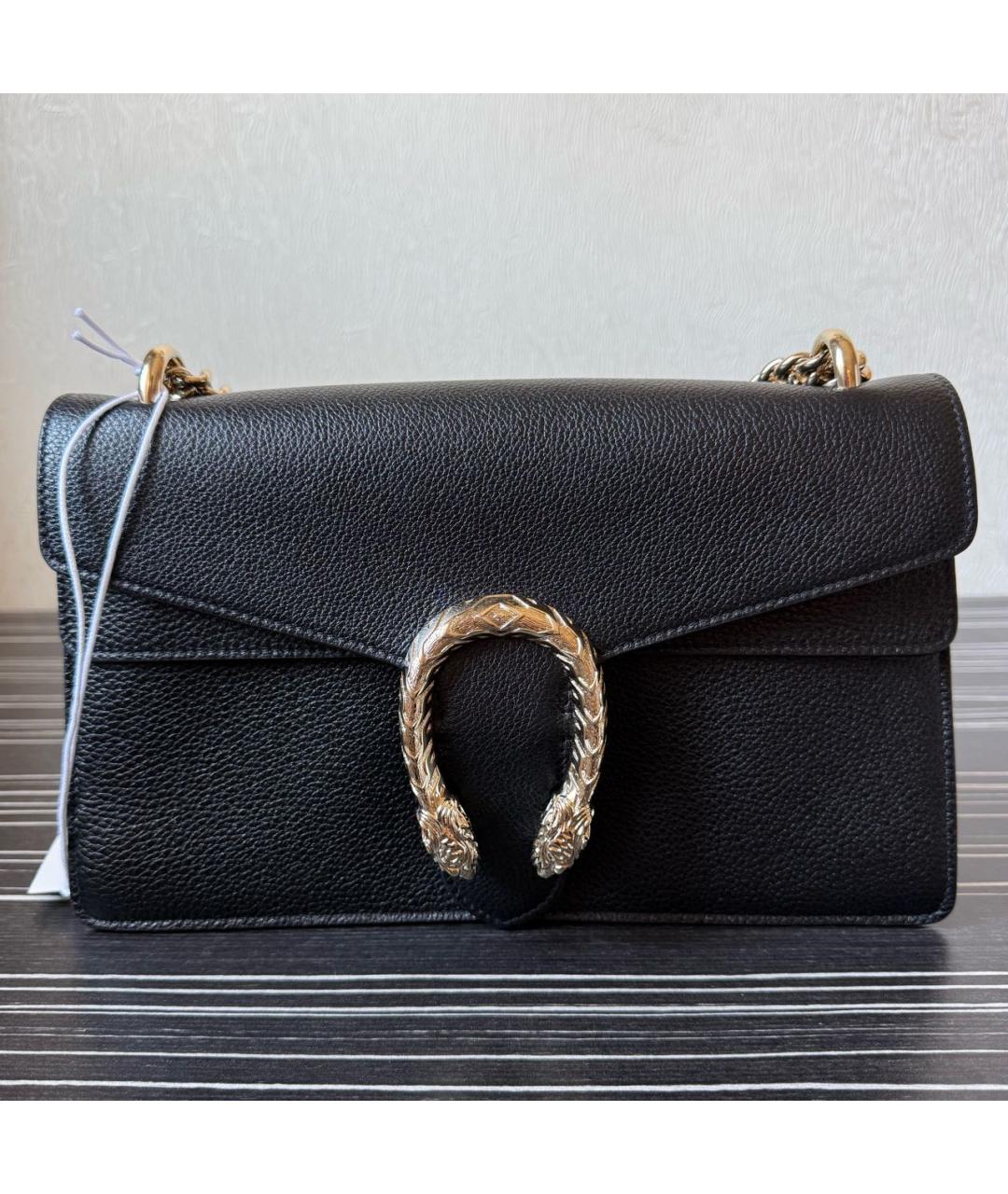 GUCCI Черная кожаная сумка через плечо, фото 9