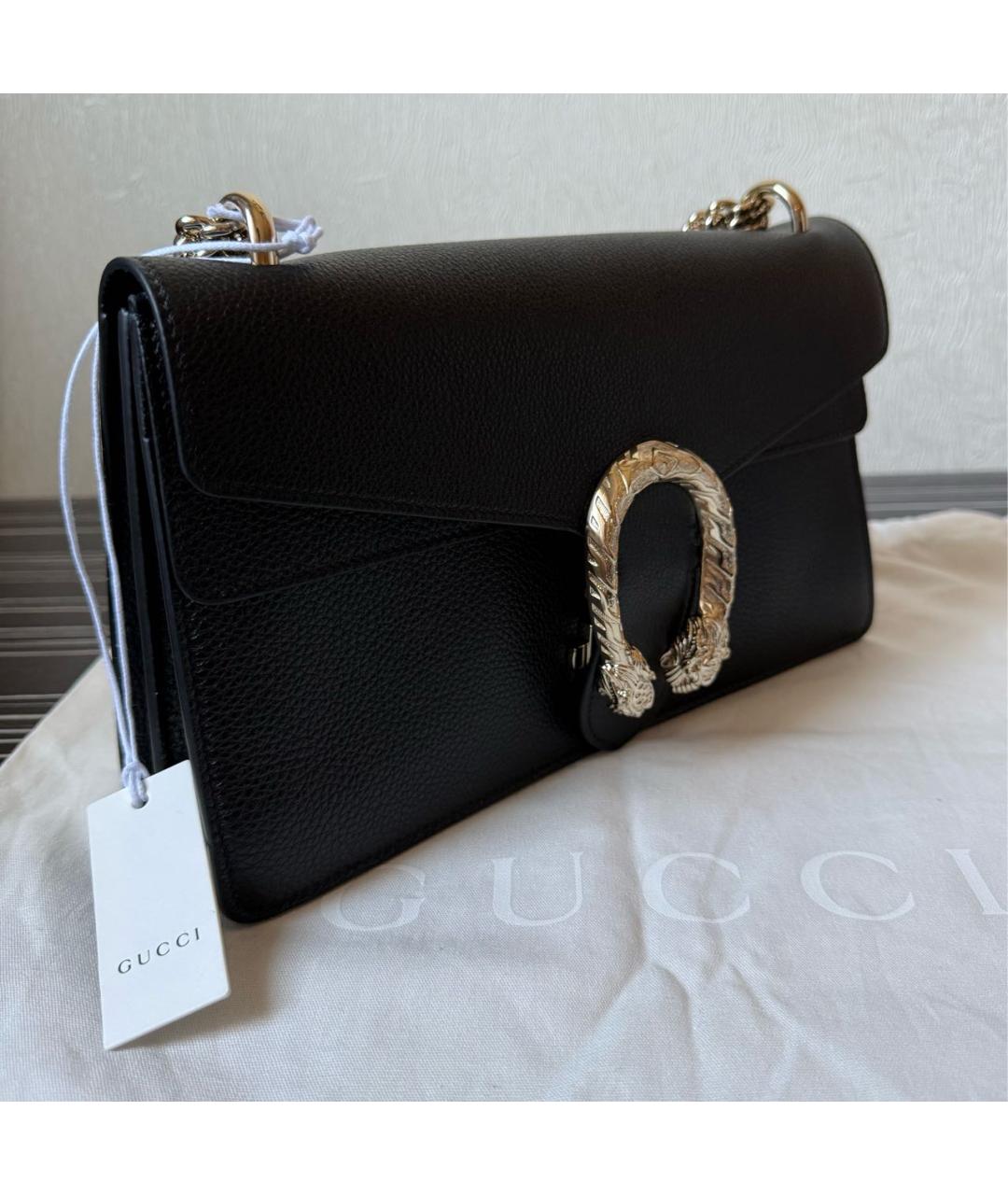 GUCCI Черная кожаная сумка через плечо, фото 4