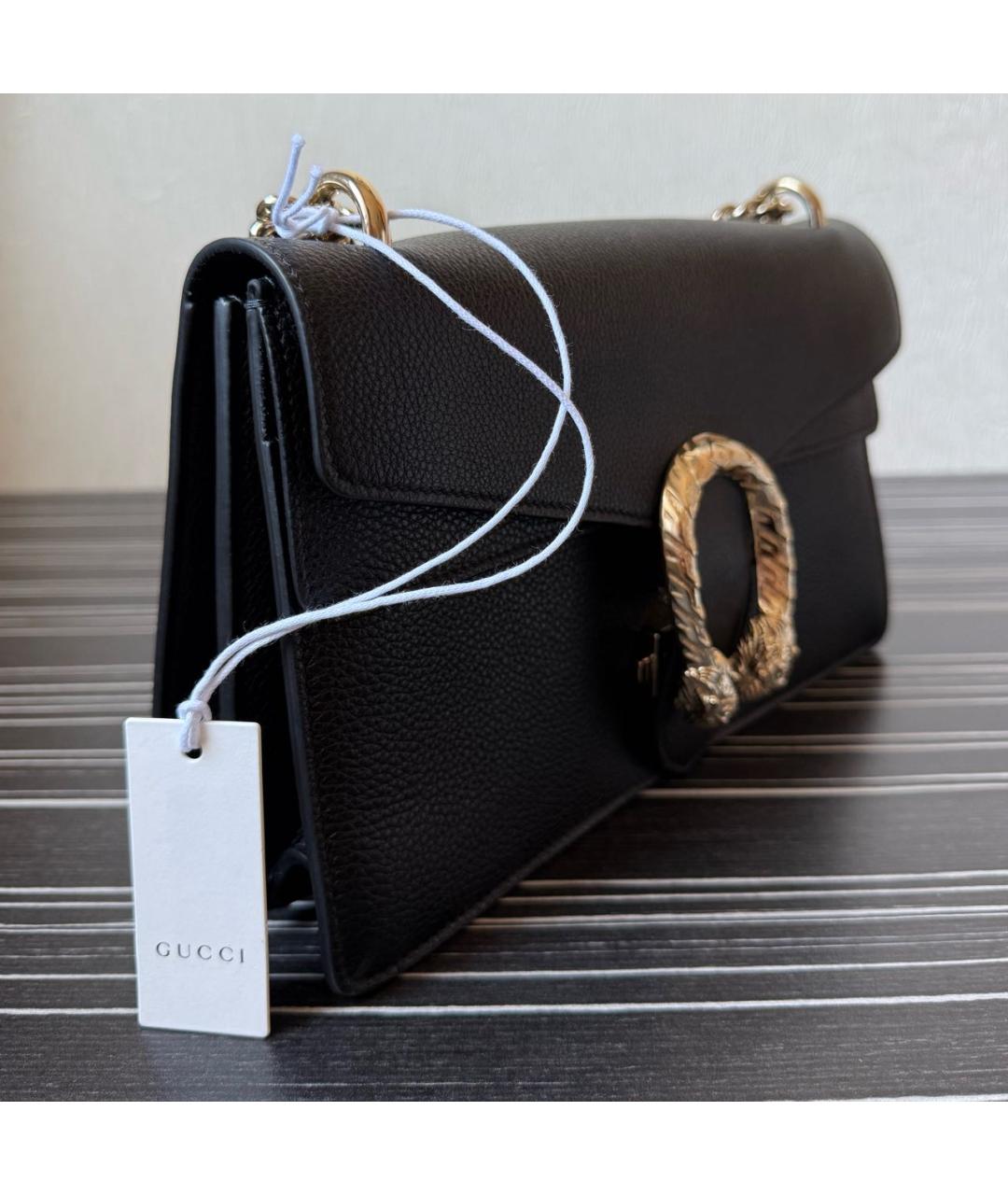 GUCCI Черная кожаная сумка через плечо, фото 2