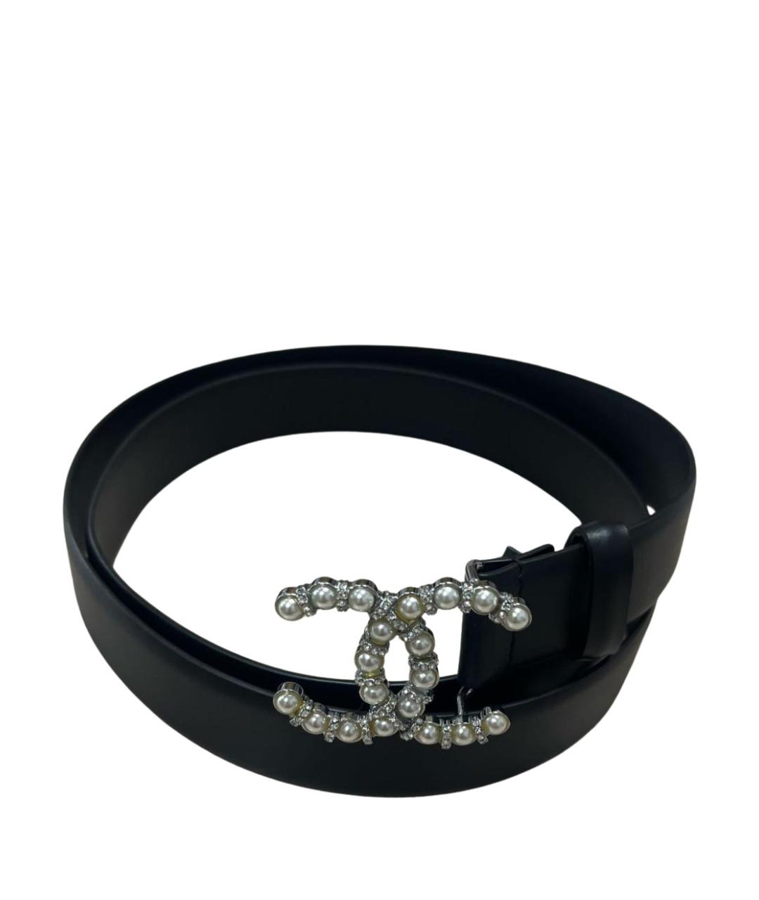 CHANEL Черный кожаный ремень, фото 1