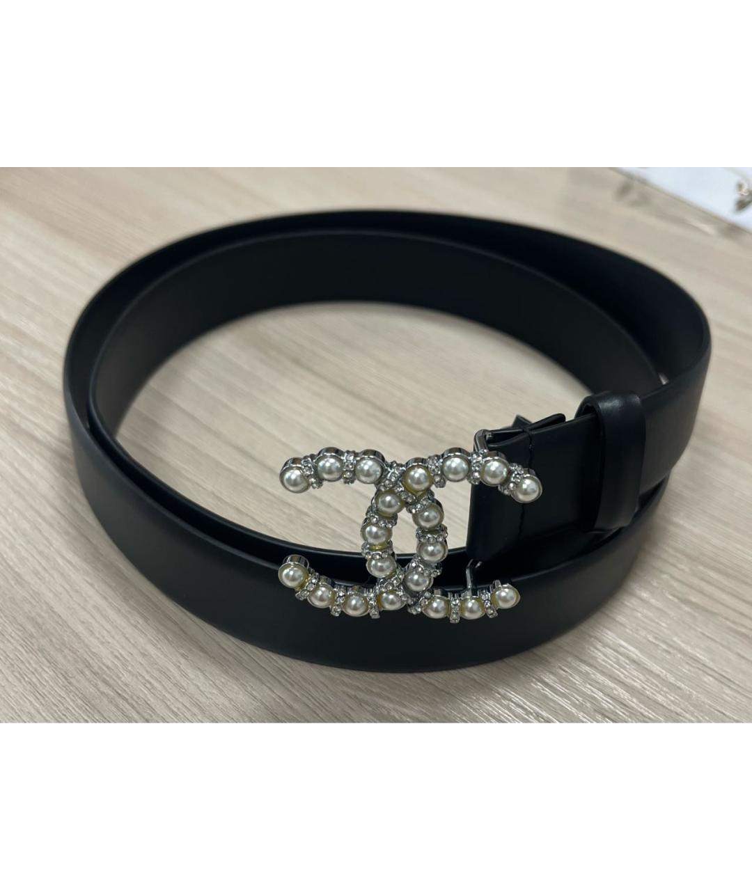 CHANEL Черный кожаный ремень, фото 4