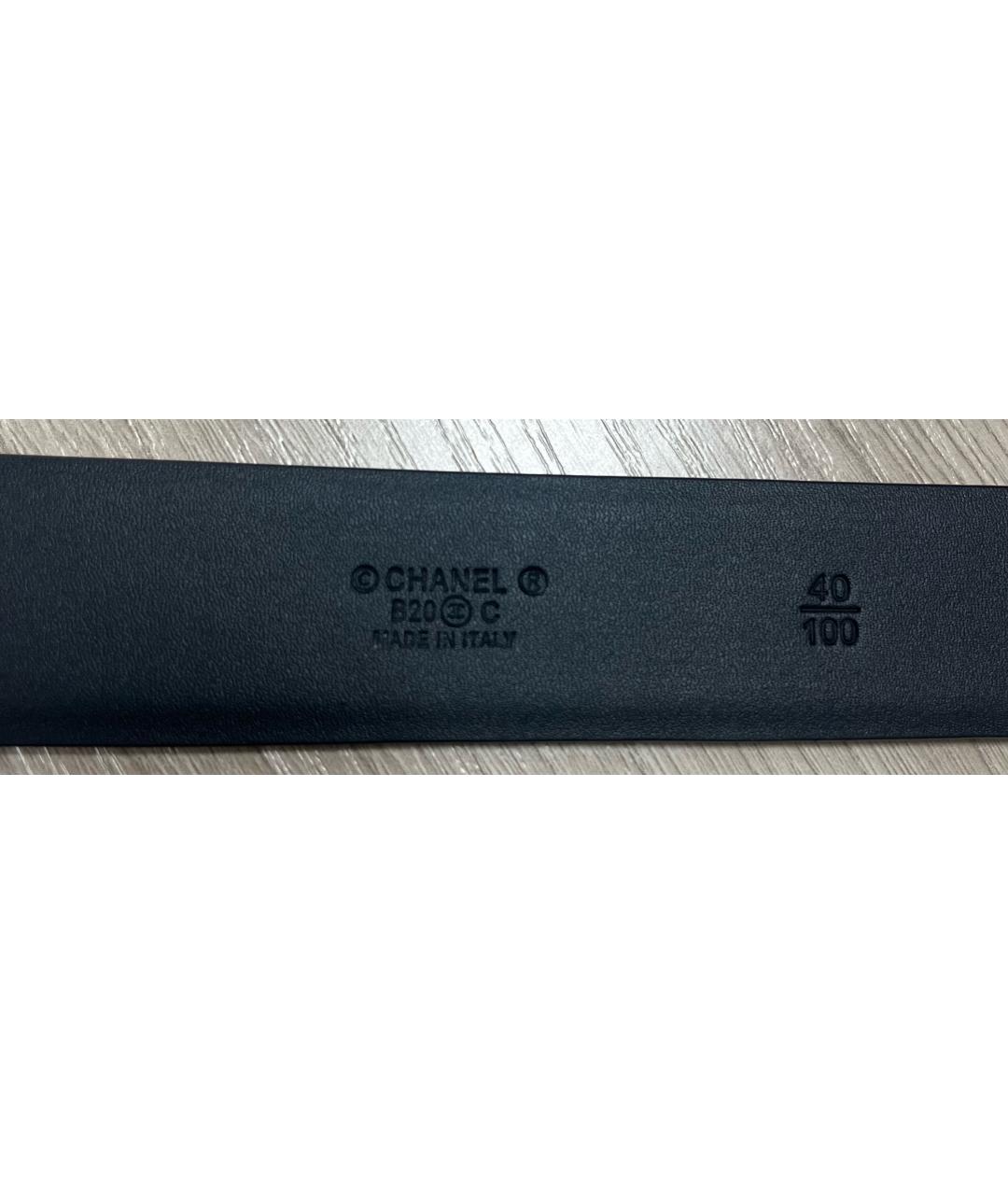 CHANEL Черный кожаный ремень, фото 3