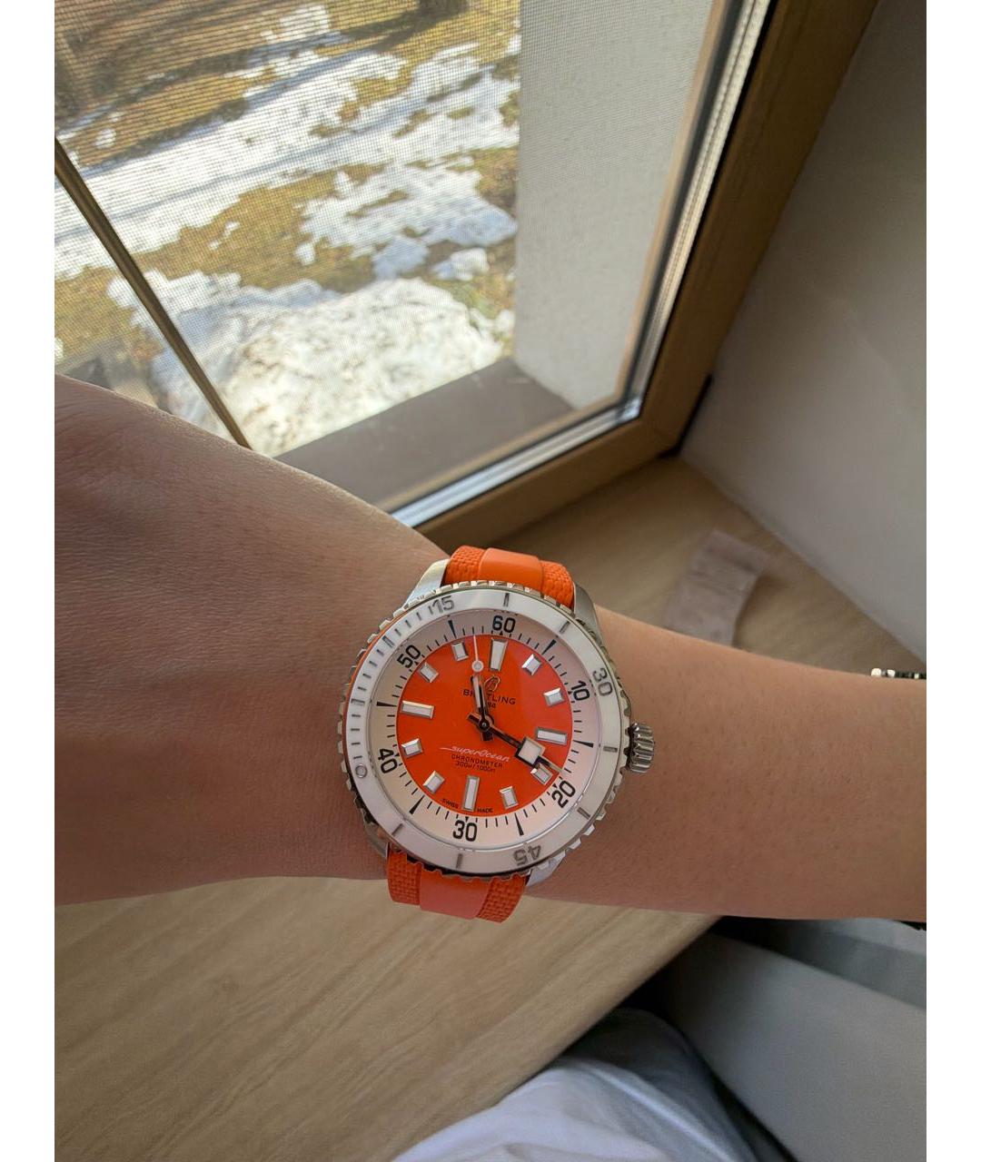 BREITLING SUPEROCEAN Оранжевое часы, фото 5